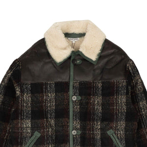 Opening Ceremony channelenable-all, chicmi, couponcollection, gender-mens, gender-womens, main-clothing Charcoal Black Shearling Tartan Jacket