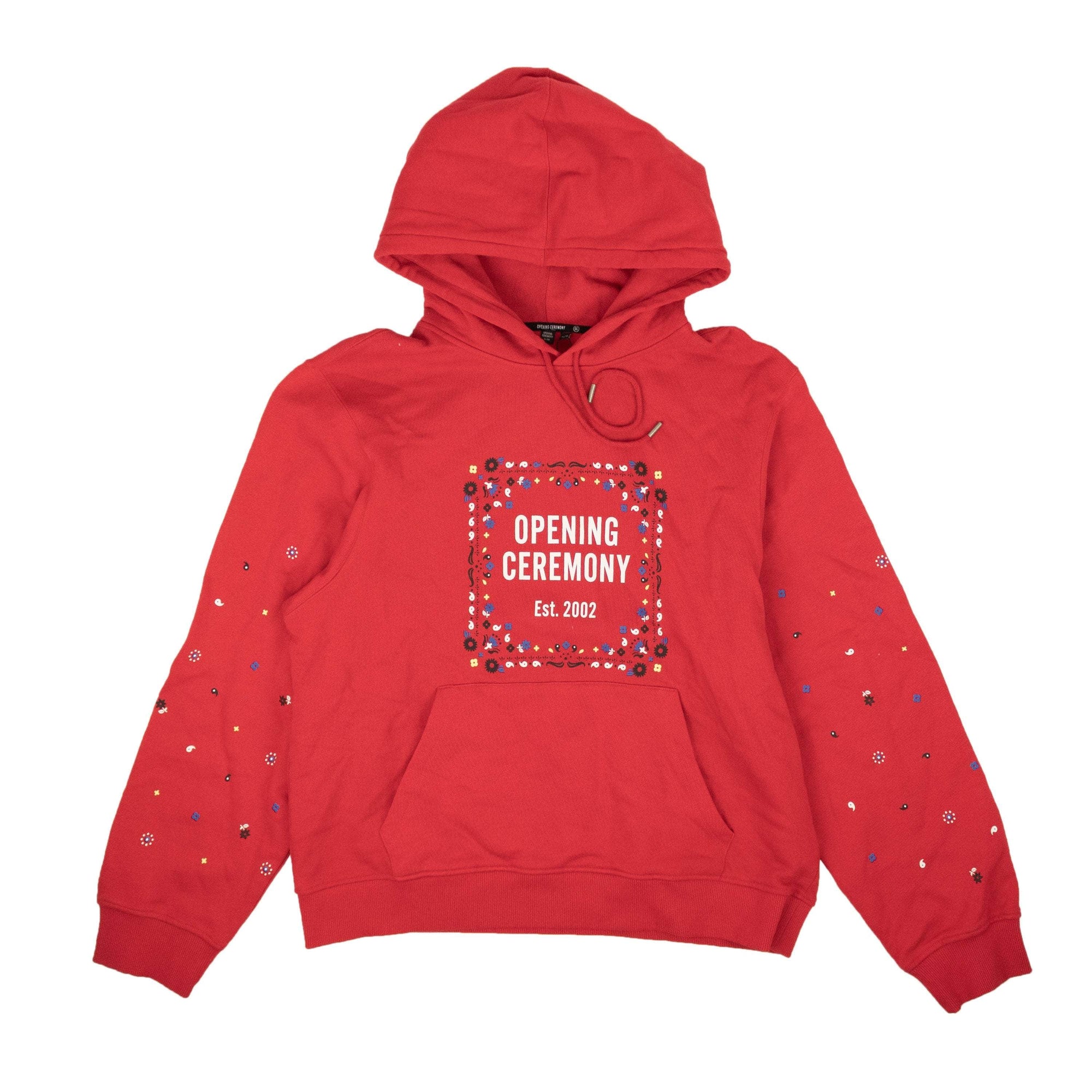 Opening Ceremony channelenable-all, chicmi, couponcollection, gender-mens, gender-womens, main-clothing, shop375 XL Red Cotton Bandana Box Logo Hoodie 95-OCY-1061/XL 95-OCY-1061/XL