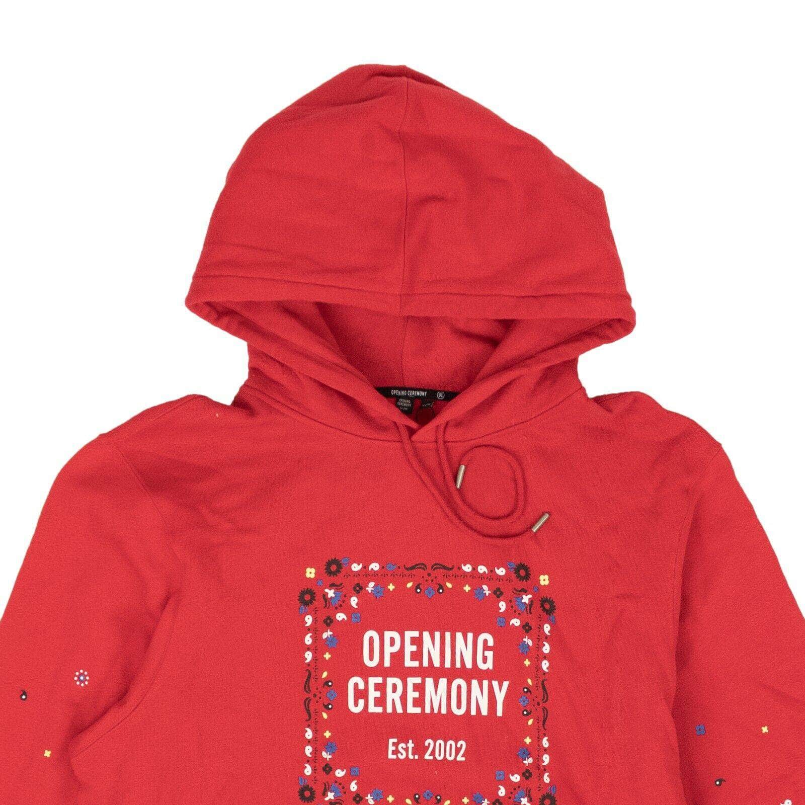 Opening Ceremony channelenable-all, chicmi, couponcollection, gender-mens, gender-womens, main-clothing, shop375 XL Red Cotton Bandana Box Logo Hoodie 95-OCY-1061/XL 95-OCY-1061/XL