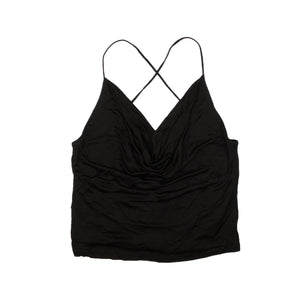 Opening Ceremony channelenable-all, chicmi, couponcollection, gender-womens, main-clothing, opening-ceremony, shop375, size-l, size-m, under-250, womens-tank-tops Black Poyester Cowl Neck Tank Top