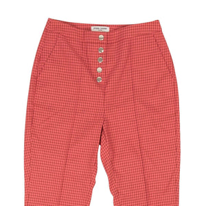 Opening Ceremony channelenable-all, chicmi, couponcollection, gender-womens, main-clothing, shop375 Rust Red Polyester Snap Front Gingham Pants