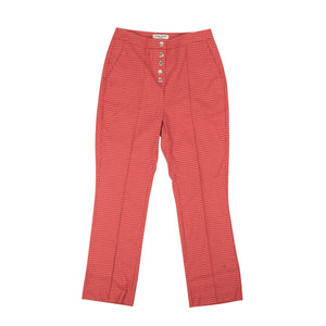 Opening Ceremony channelenable-all, chicmi, couponcollection, gender-womens, main-clothing, shop375 Rust Red Polyester Snap Front Gingham Pants