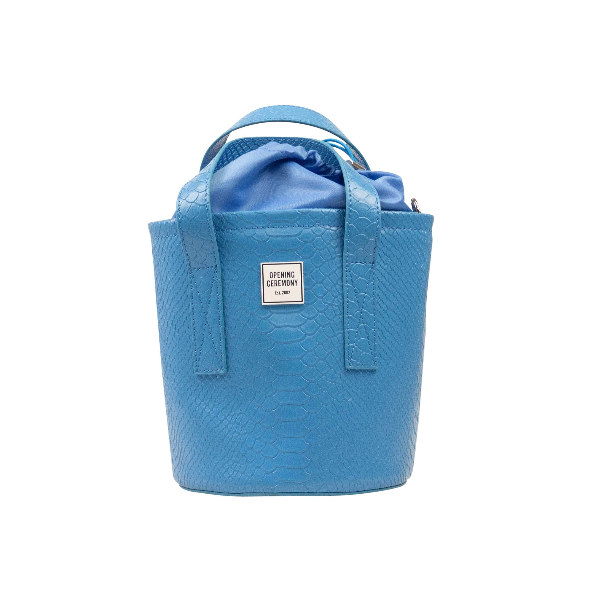Opening Ceremony channelenable-all, chicmi, couponcollection, gender-womens, main-handbags OS Blue Medium Crocodile Bucket Bag 95-OCY-3160/OS 95-OCY-3160/OS