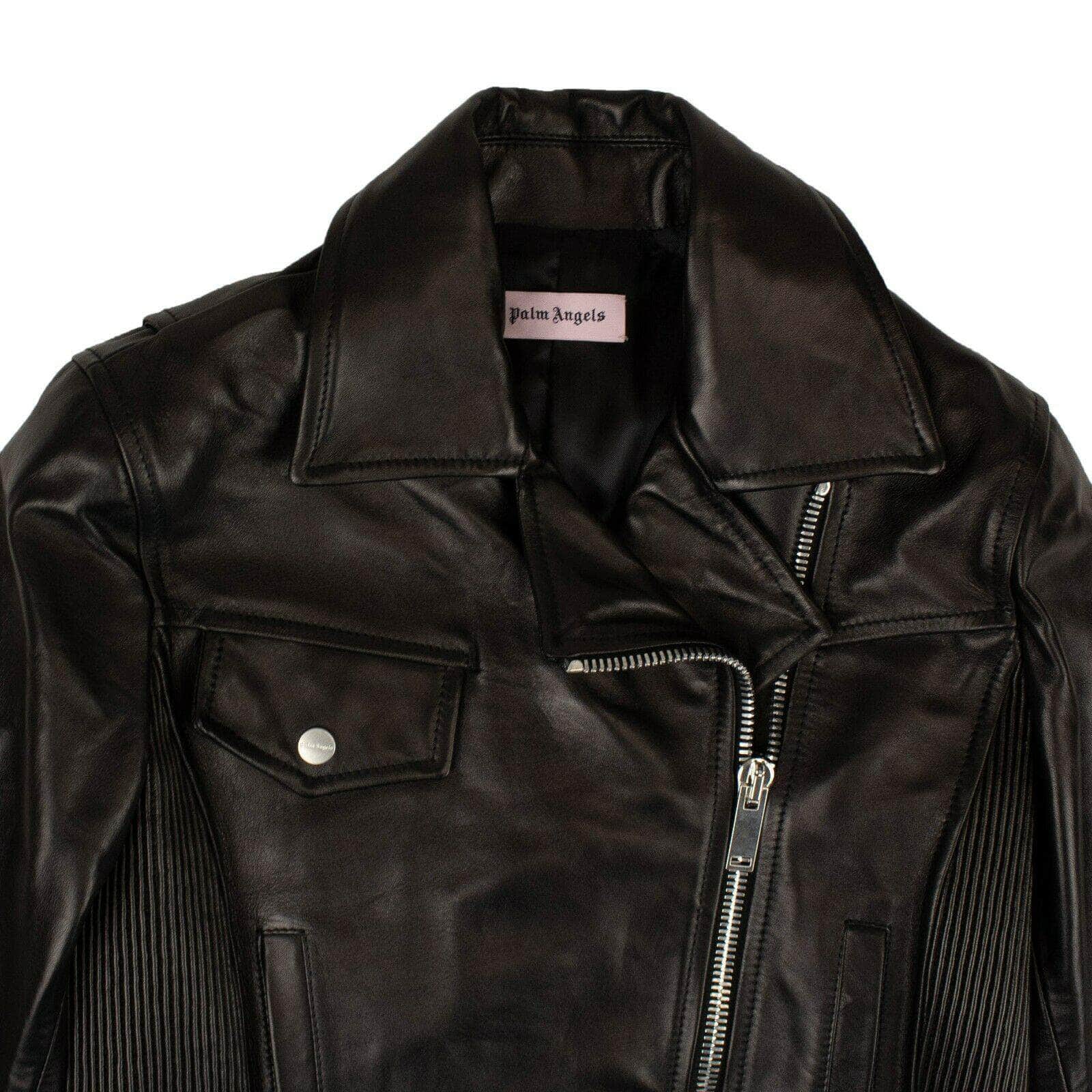 PALM ANGELS 1000-2000, couponcollection, gender-womens, main-clothing, palm-angels, size-40, womens-jackets-blazers 40 Black Leather Biker Jacket 82NGG-PA-33/40 82NGG-PA-33/40