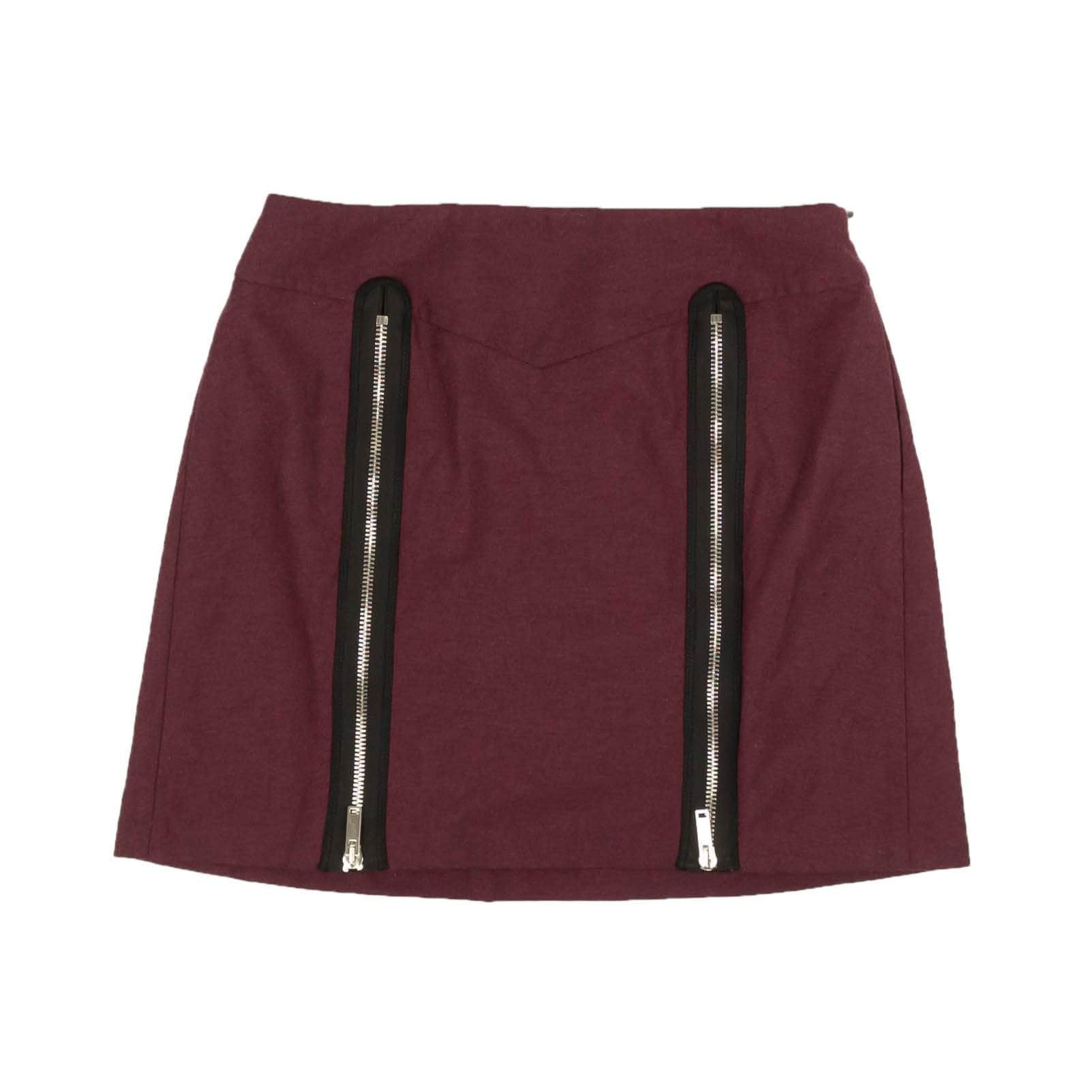 Palm Angels 250-500, channelenable-all, chicmi, couponcollection, gender-womens, main-clothing, palm-angels, size-40, womens-blouses 40 / 82NGG-PA-1406/40 Maroon Wool Blend Miniskirt 82NGG-PA-1406/40 82NGG-PA-1406/40