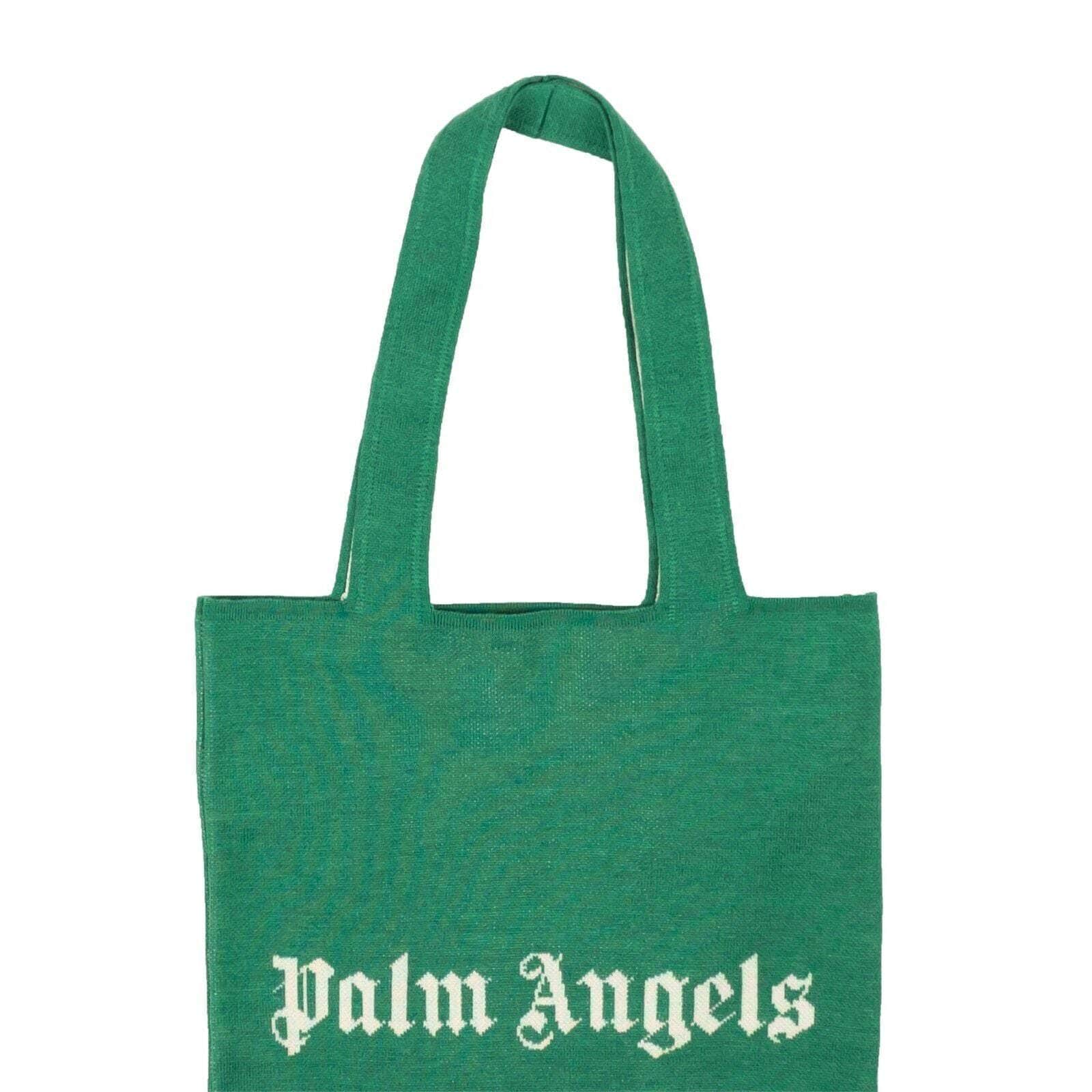 Palm Angels 500-750, channelenable-all, chicmi, couponcollection, gender-womens, main-handbags, mens-tote-bags, palm-angels, size-os OS Green PA Knit Wool Blend Shopper Tote Bag PLM-XBGS-0002/OS PLM-XBGS-0002/OS