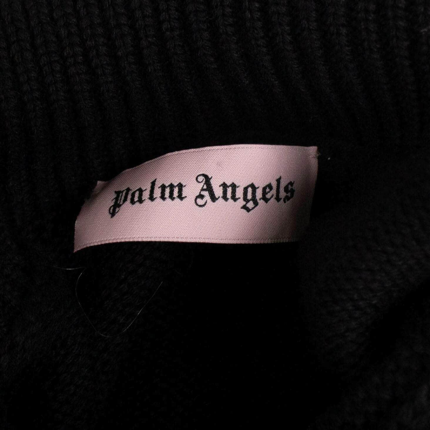 PALM ANGELS 750-1000, couponcollection, gender-mens, main-clothing, mens-knitwear, palm-angels, size-m M Black Wool Zip Detail Sweater 82NGG-PA-1299/M 82NGG-PA-1299/M