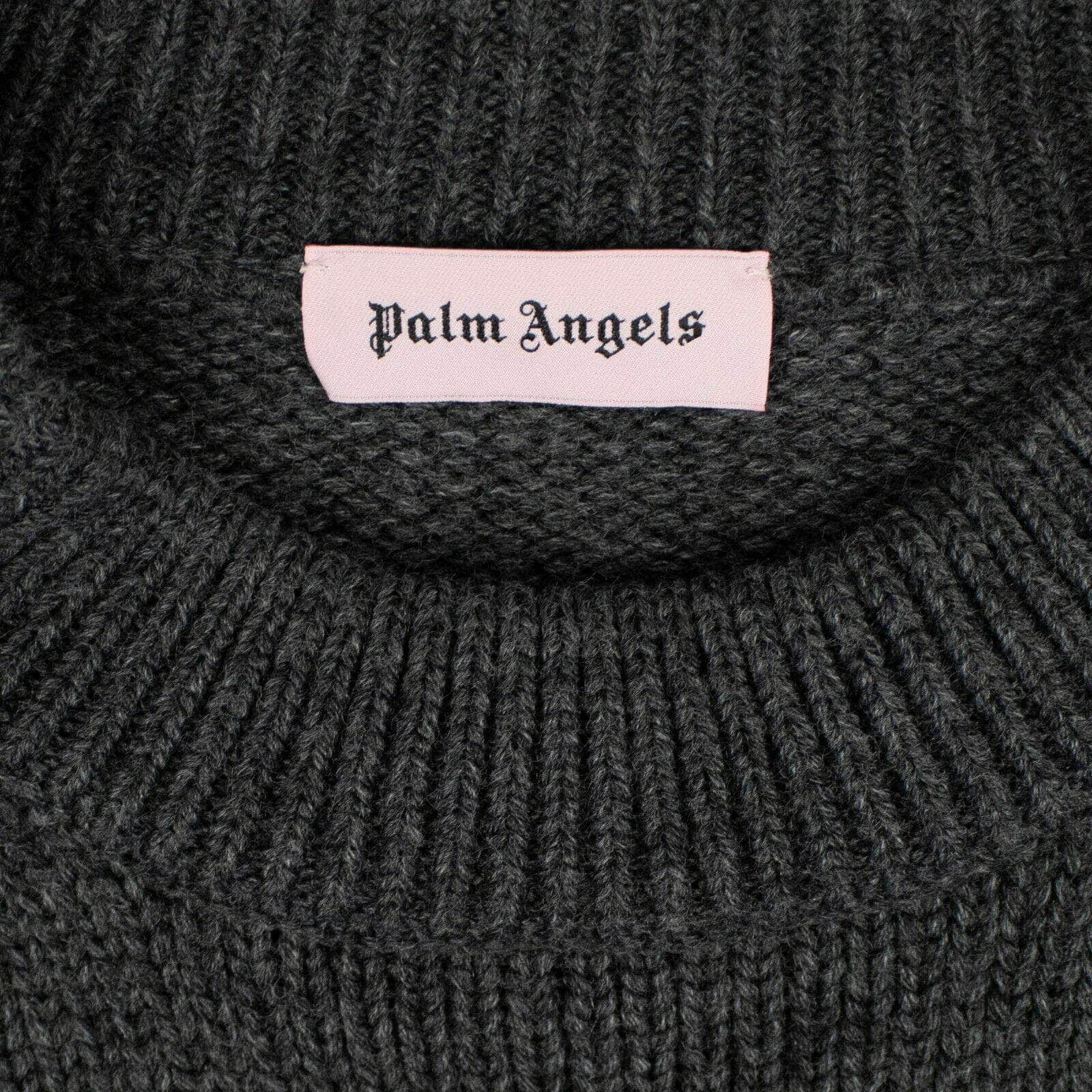 PALM ANGELS 750-1000, couponcollection, gender-mens, main-clothing, palm-angels, size-m M Grey Wool 'Pin My Heart' Zip Detail Sweatshirt 82NGG-PA-1284/M 82NGG-PA-1284/M