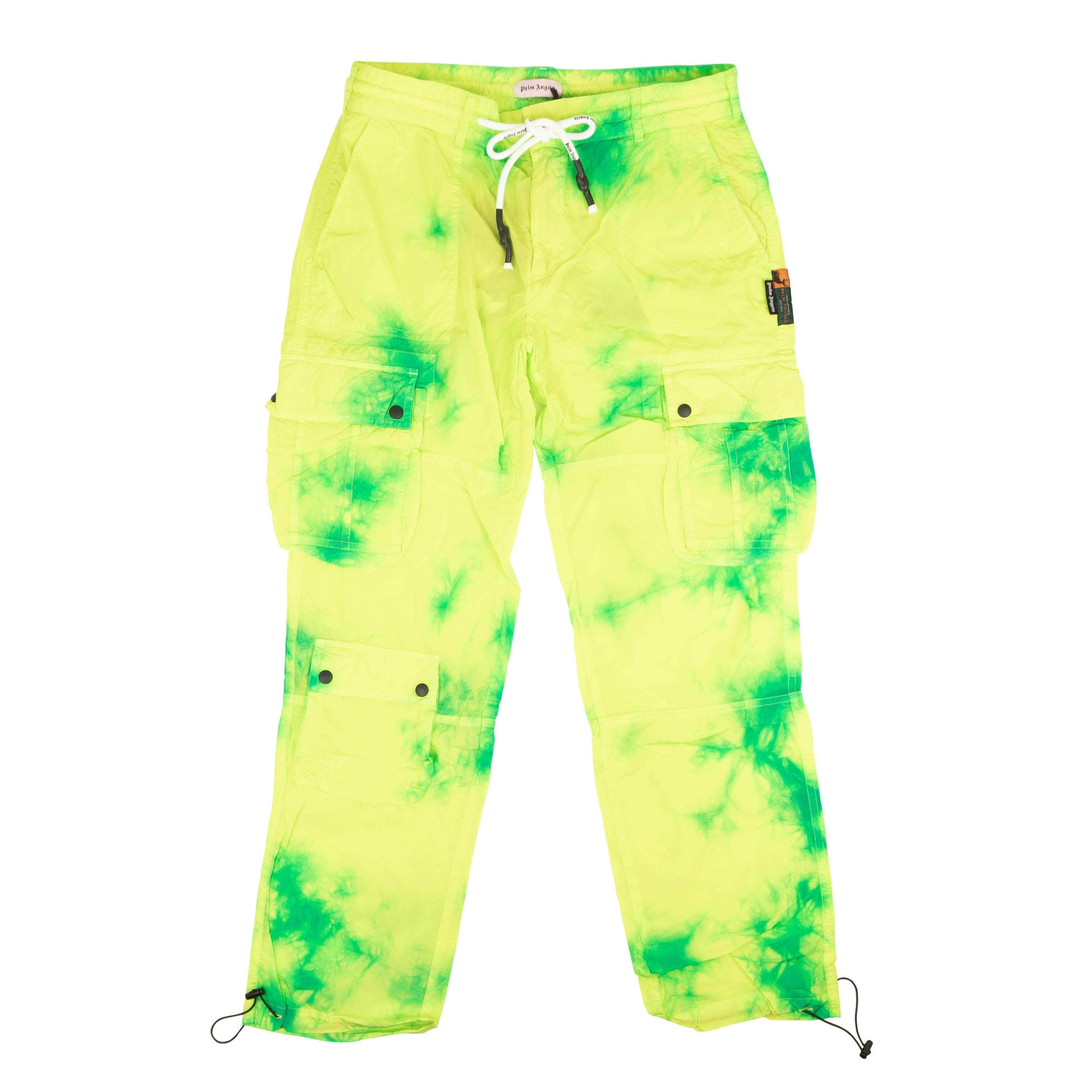 Palm Angels 82NGG-PA-1257/50 NWT PALM ANGELS Green Tie Dye Cargo Pants Size 50 $980 82NGG-PA-1257/50