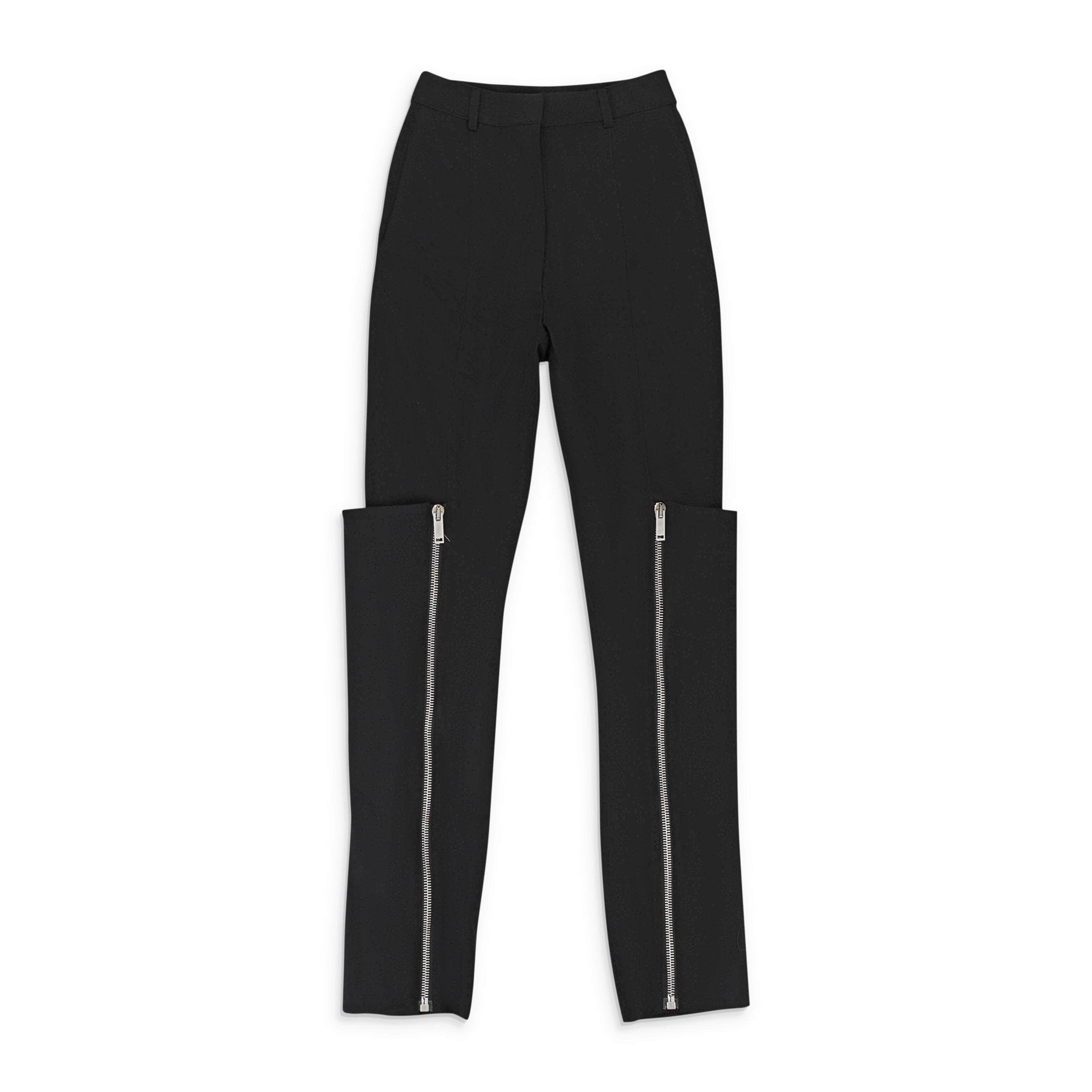 Palm Angels 82NGG-PA-1387/40 NEW PALM ANGELS Black Zipper Detail Pants Size 4/40 $1245 82NGG-PA-1387/40