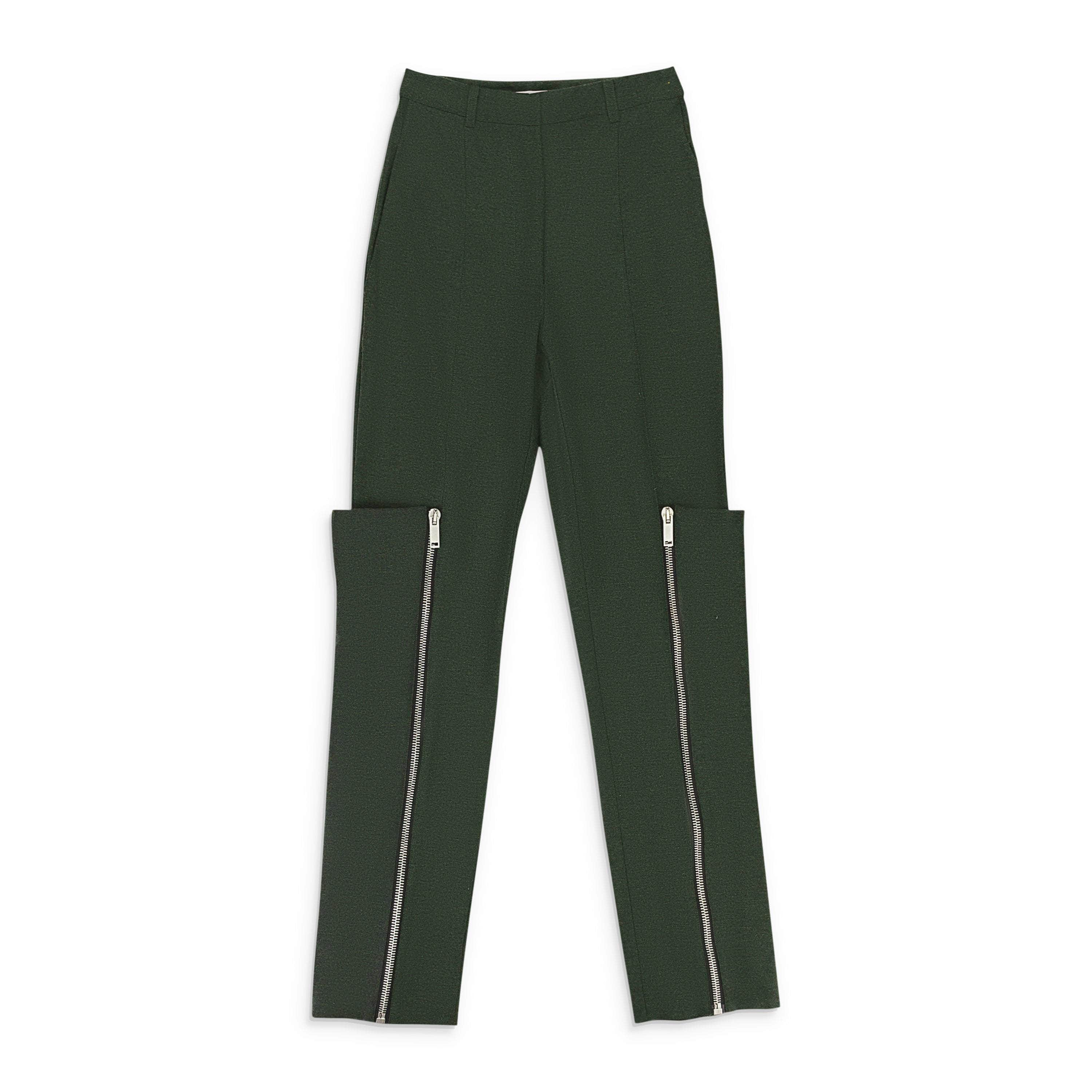 Palm Angels 82NGG-PA-1388/40 NEW PALM ANGELS Green Zipper Detail Dress Pants Size 4/40 $1245 82NGG-PA-1388/40