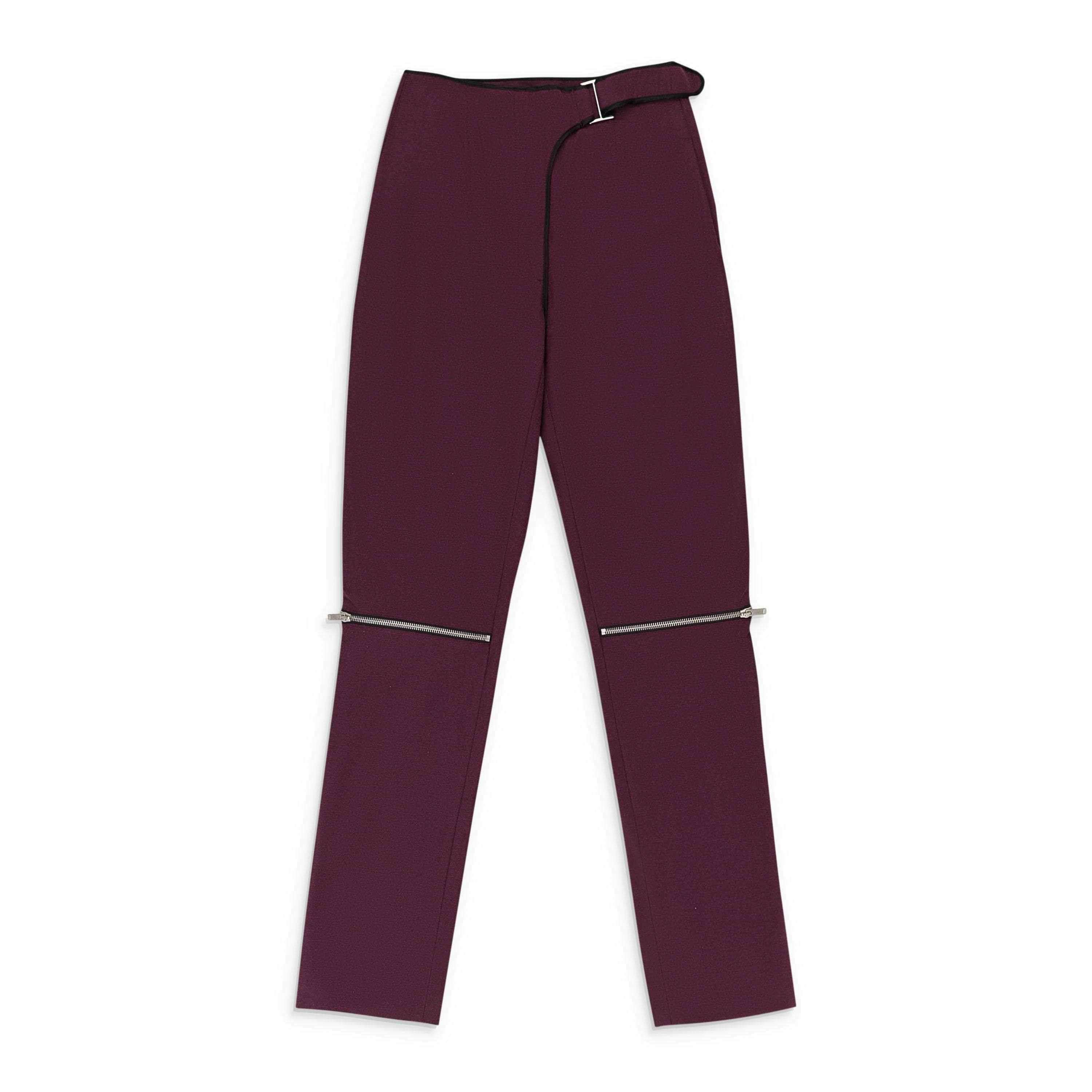 Palm Angels 82NGG-PA-1389/40 NEW PALM ANGELS Burgundy Zip Detail Straight Pants Size 4/40 $805 82NGG-PA-1389/40