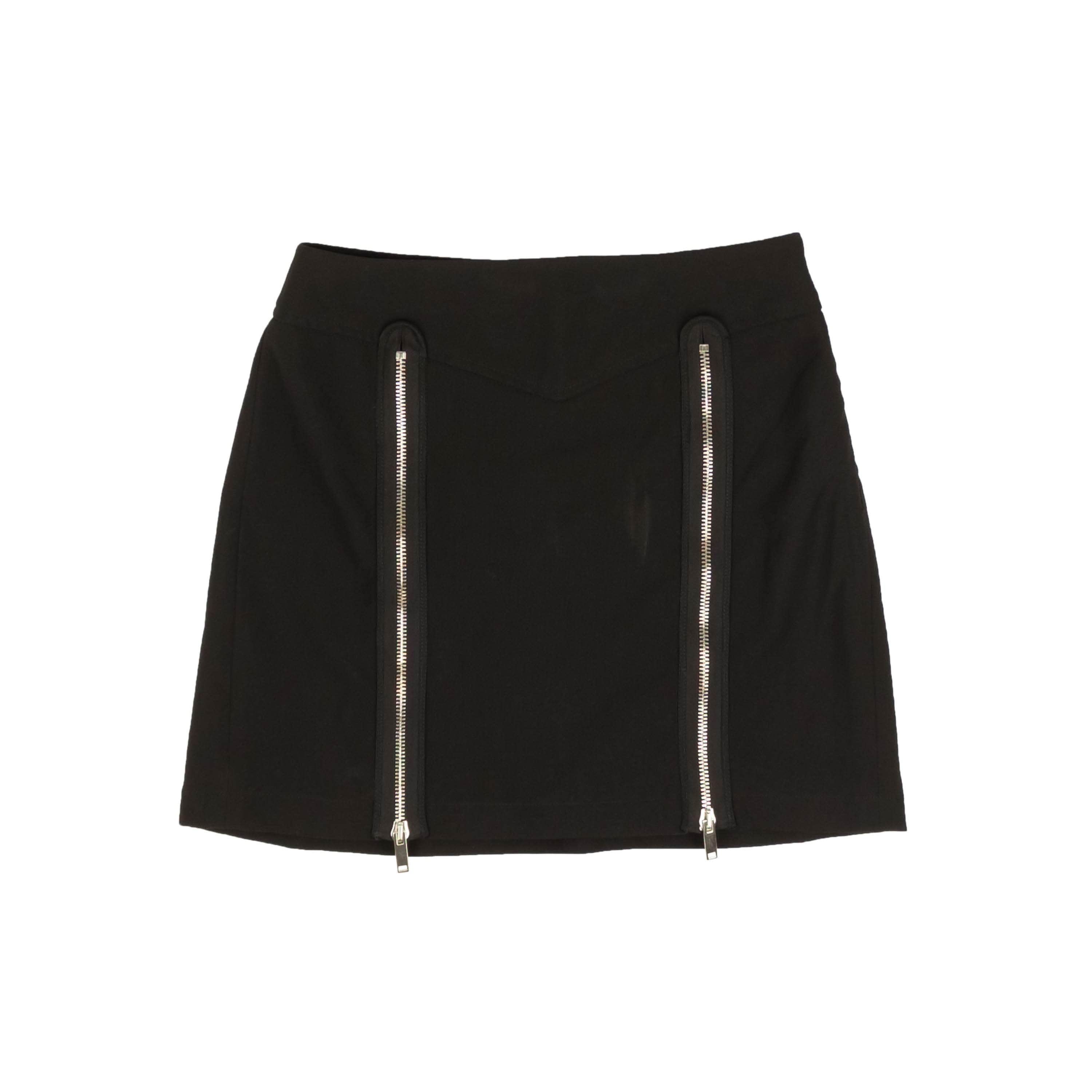 Palm Angels 82NGG-PA-1405/40 NWT PALM ANGELS Black Zipper Pleat Miniskirt Size 4/40 $665 82NGG-PA-1405/40