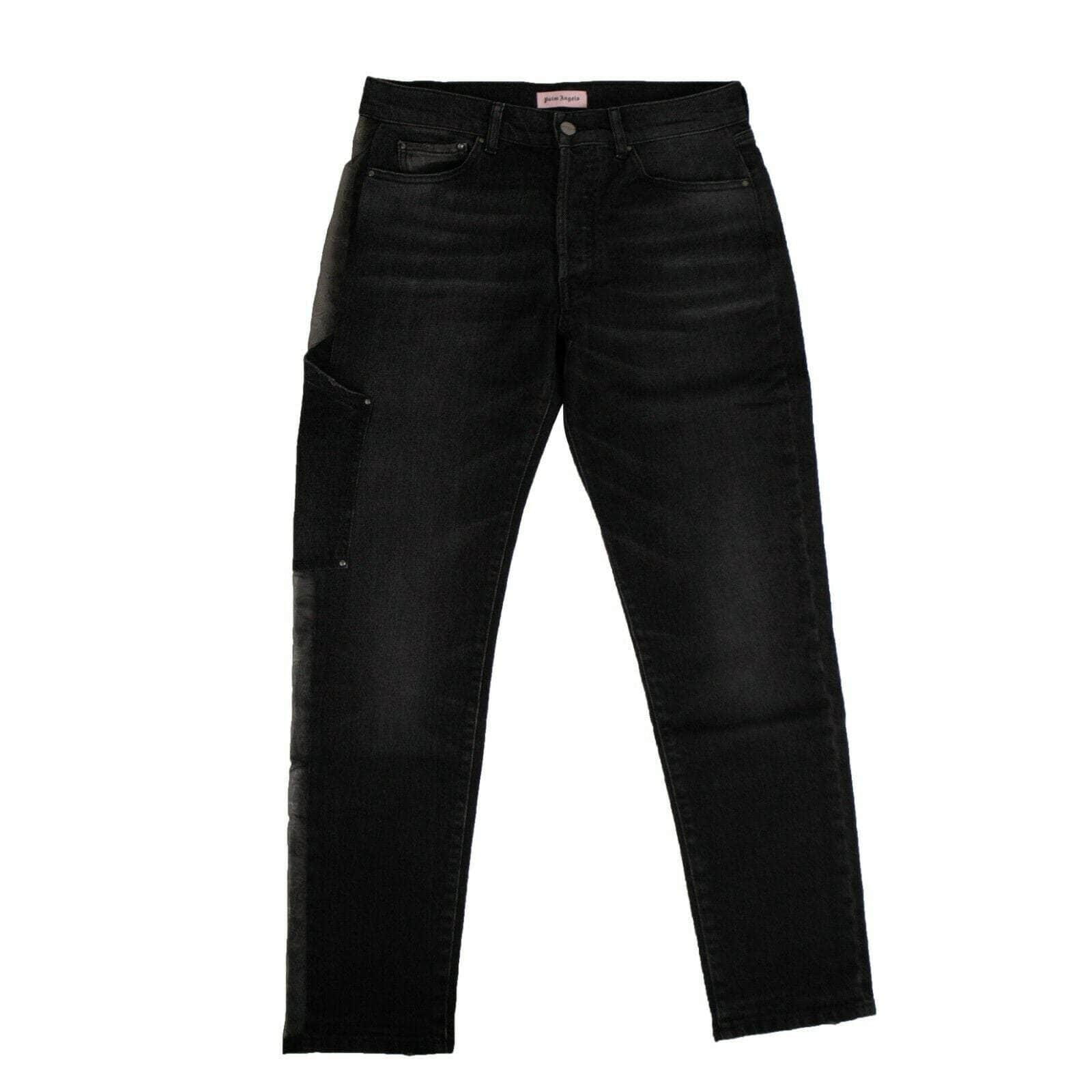 Palm Angels 82NGG-PA-1440/28 NWT PALM ANGELS Black Sheer Side Stripes Jean Pants Size 28 $895 82NGG-PA-1440/28