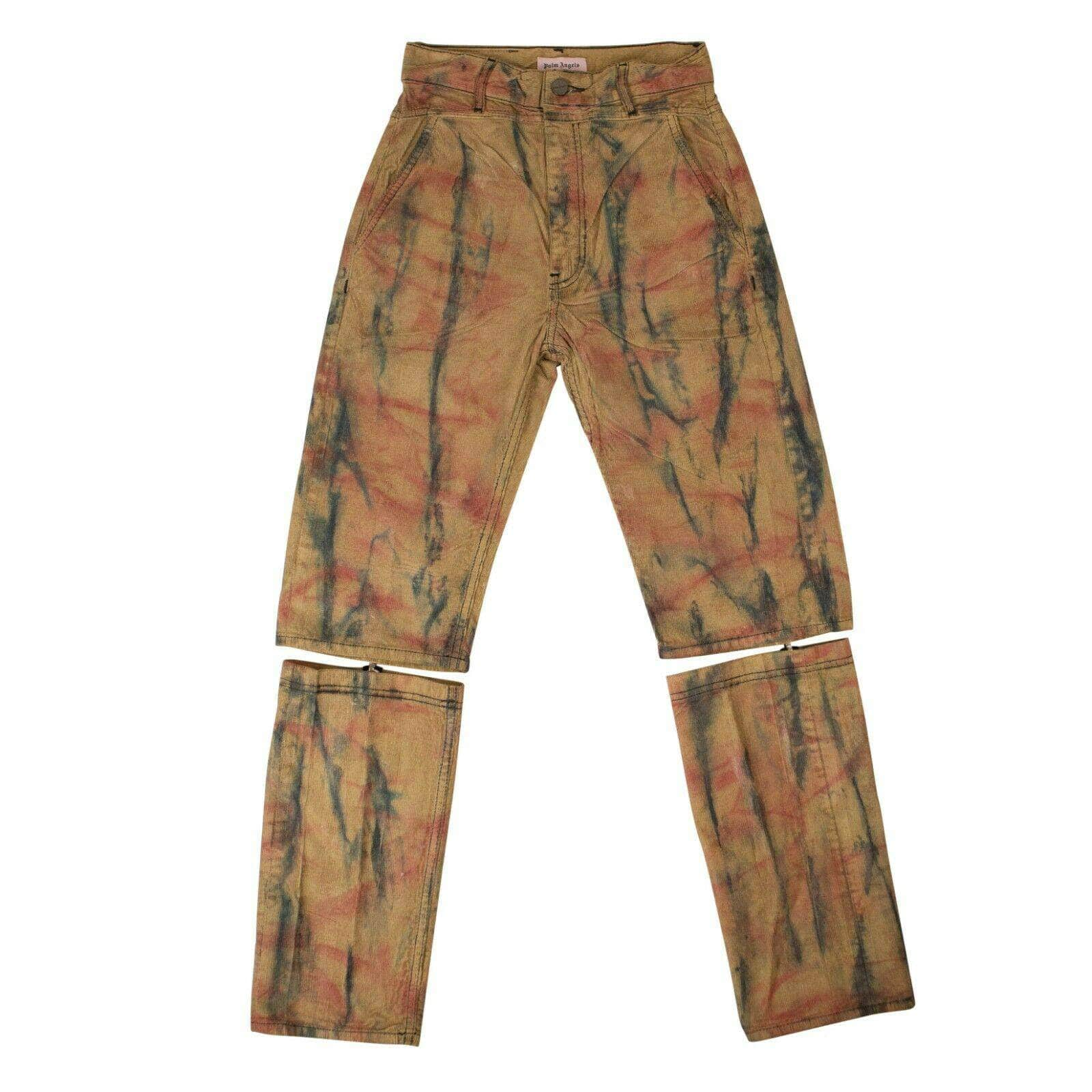 Palm Angels 82NGG-PA-1445/26 NWT PALM ANGELS Yellow Tie Dye Corduroy Pants Size 26 $1000 82NGG-PA-1445/26