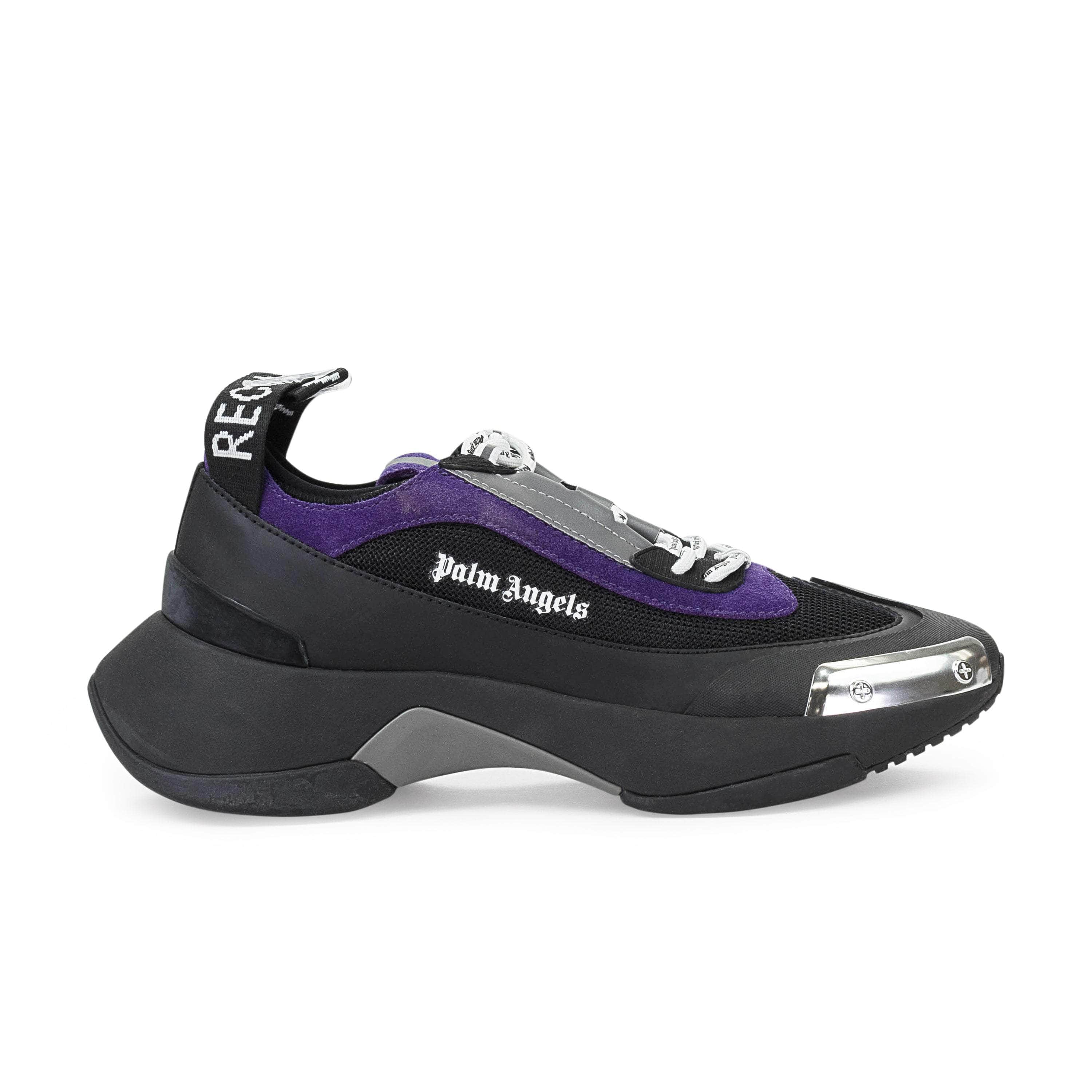 Palm Angels 82NGG-PA-2019/40 NIB PALM ANGELS Black & Purple Recovery Sneakers Size 7/40 $545 82NGG-PA-2019/40