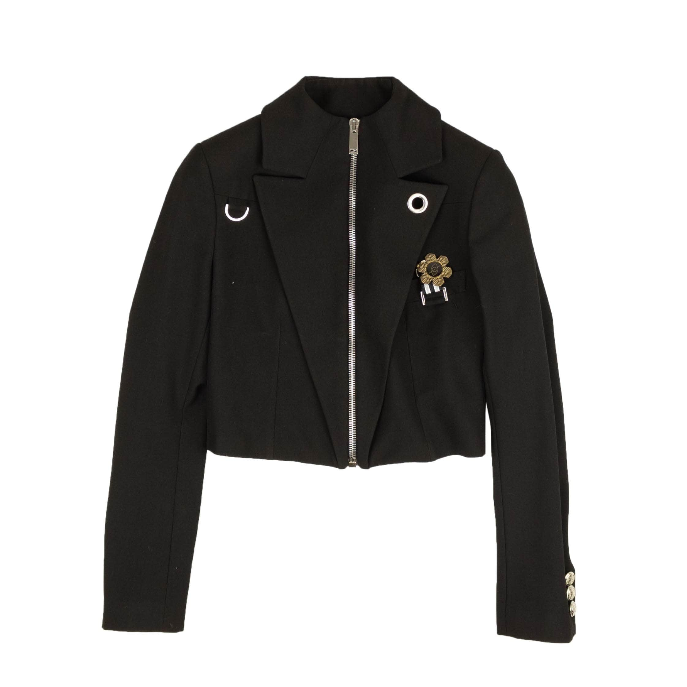 Palm Angels 82NGG-PA-28/40 NEW PALM ANGELS Black Medal Blazer Jacket Size 4/40 $2065 82NGG-PA-28/40