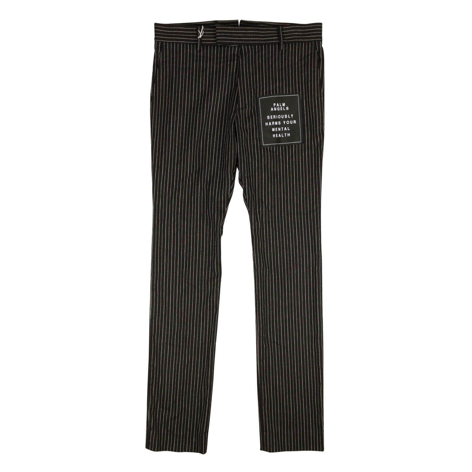 Palm Angels 95-PLM-0010/40 NEW PALM ANGELS Black Pinstriped Pants Size 40 $565 95-PLM-0010/40