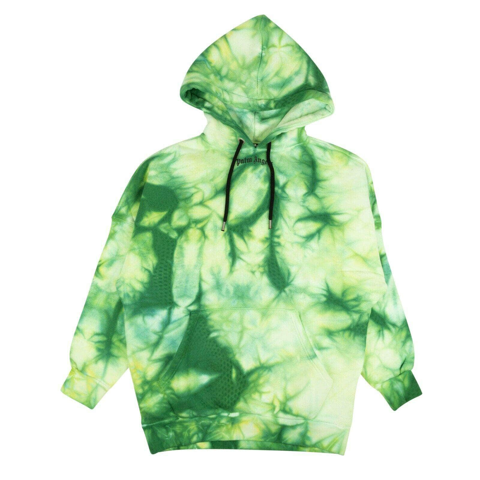 Palm Angels 95-PLM-1074/M NWT PALM ANGELS Green Tie Dye Black Logo Hoodie Sweatshirt Size M $1485 95-PLM-1074/M