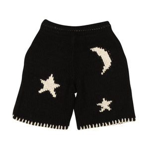 Palm Angels Black Acrylic Night Sky Print Knit Shorts
