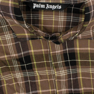 Palm Angels Brown Bleached Plaid Shirt