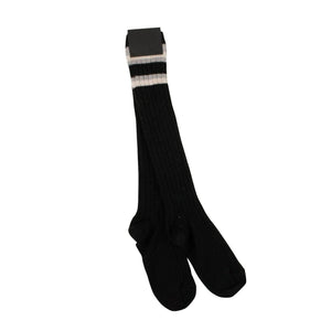 PALM ANGELS couponcollection, gender-mens, main-accessories, mens-socks, palm-angels, size-lxl, under-250 LXL Black Ribbed Knit Knee High Socks 82NGG-PA-3077/LXL 82NGG-PA-3077/LXL