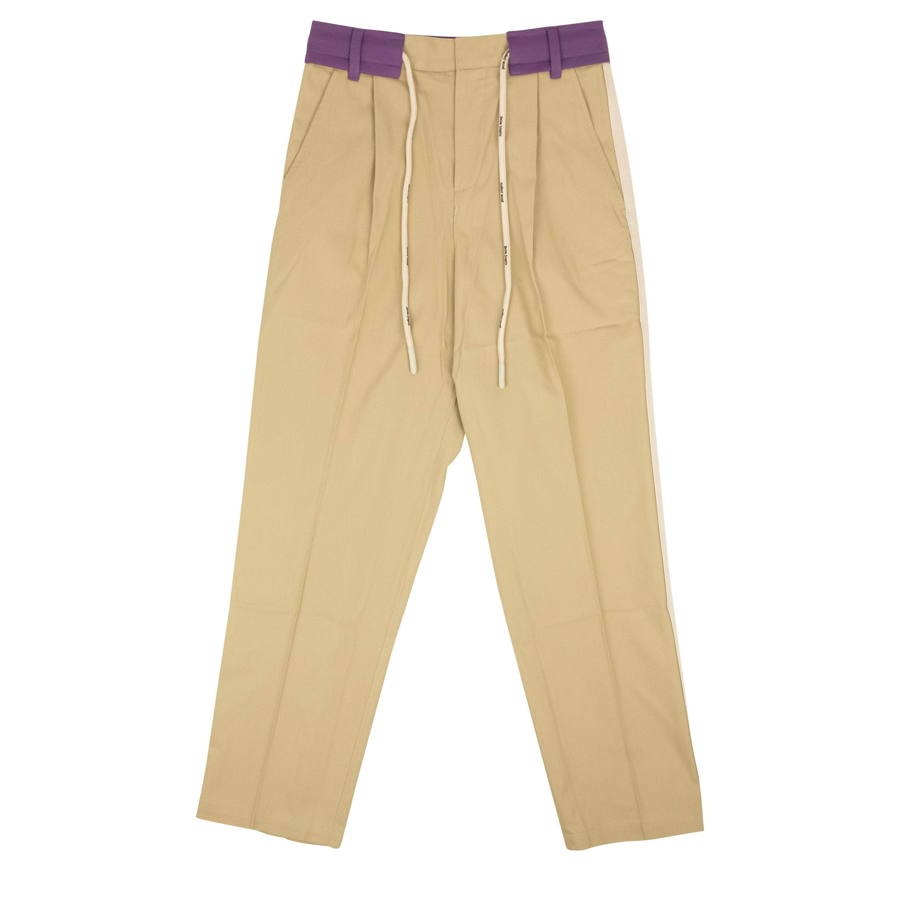 Palm Angels PLM-XBTM-0027/50 NWT PALM ANGELS Beige And Purple Cotton Track Belt Pants Size 50 $805 PLM-XBTM-0027/50