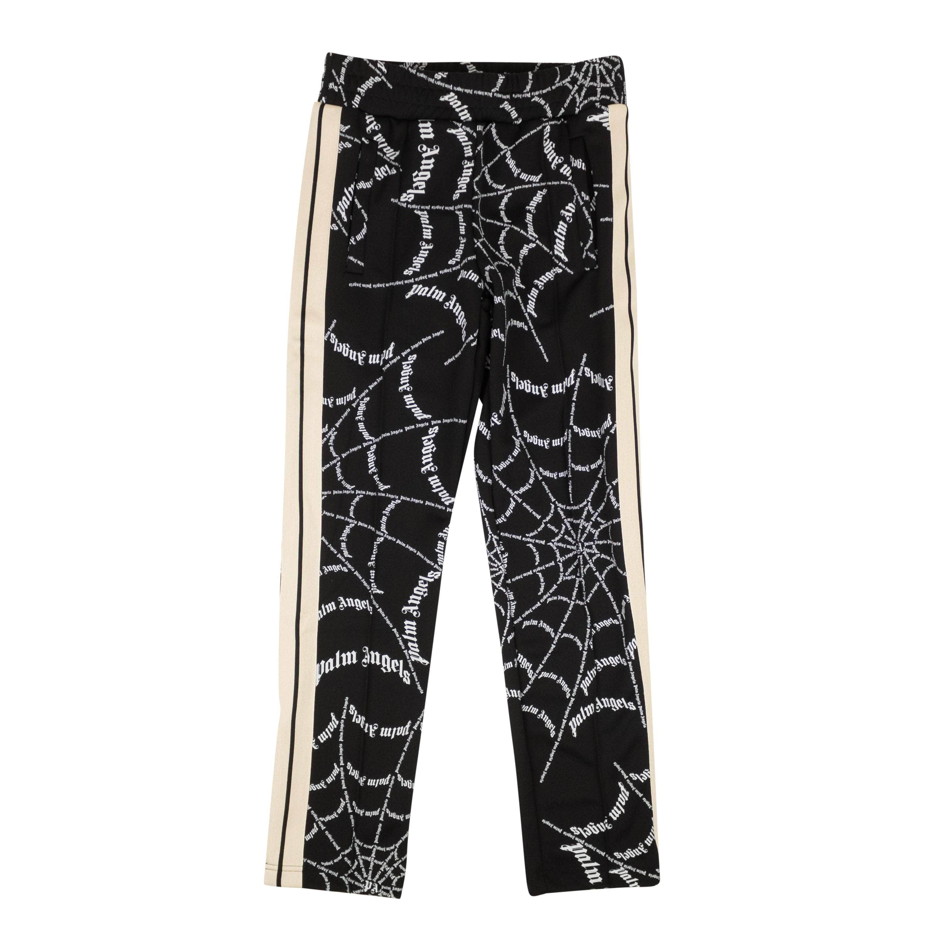 Palm Angels PLM-XBTM-0028/M NWT PALM ANGELS Black Spider Web Classic Track Pants Size M $1190 PLM-XBTM-0028/M