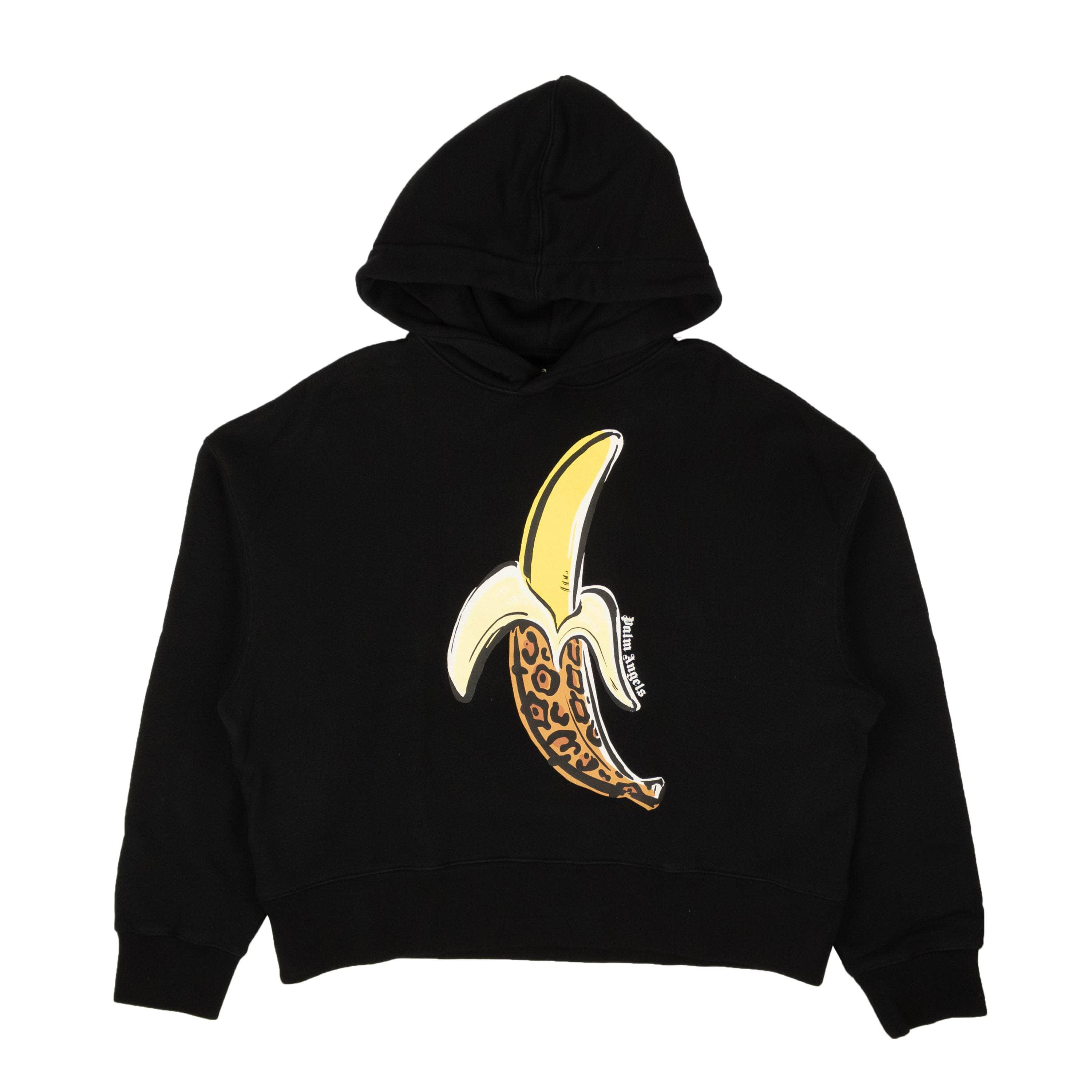 Palm Angels PLM-XHDS-0019/M NWT PALM ANGELS Black Cotton Banana Graphic Print Hoodie Size M $790 PLM-XHDS-0019/M