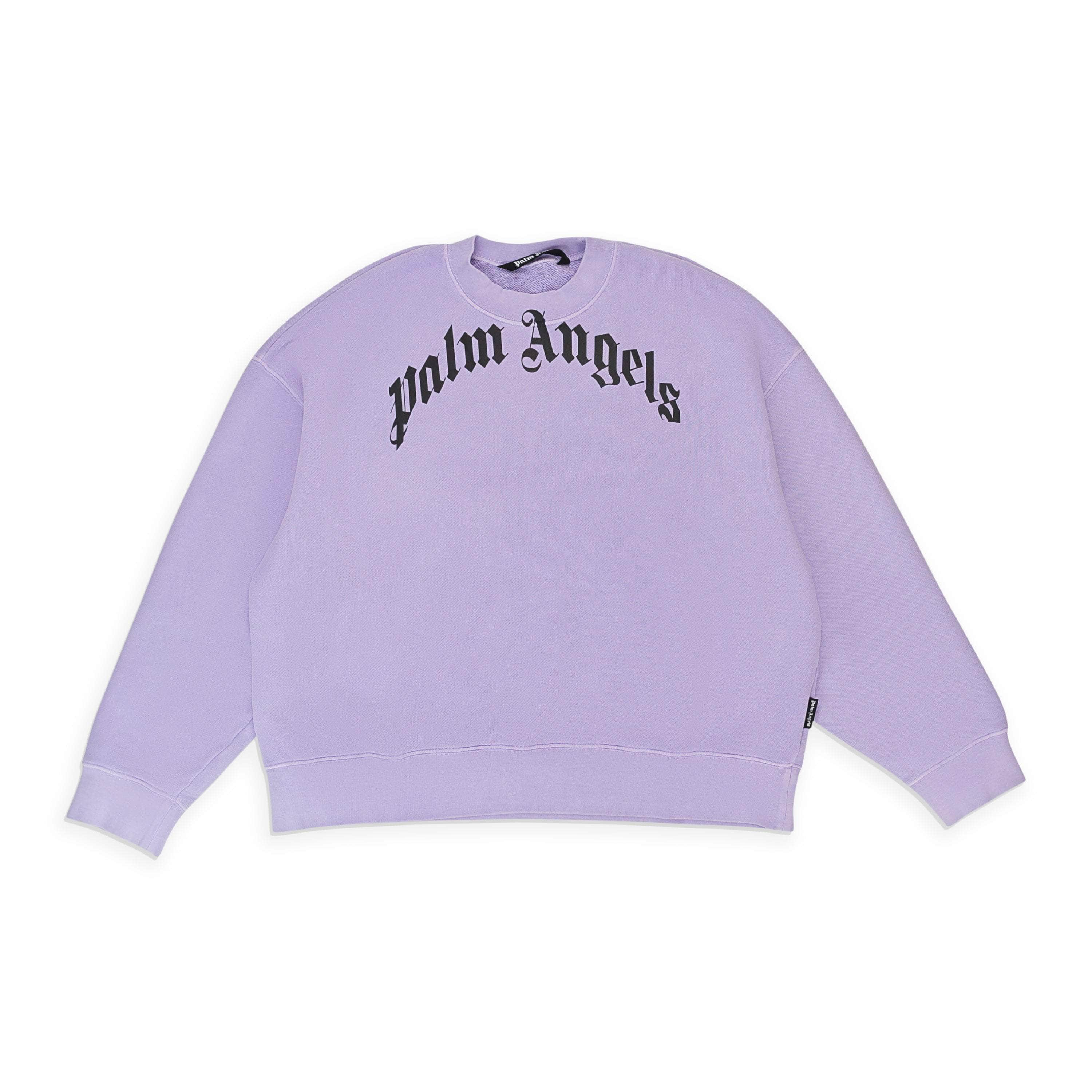 Palm Angels PLM-XHDS-0039/XL NWT PALM ANGELS Purple Logo Cotton Crewneck Size XL $635 PLM-XHDS-0039/XL