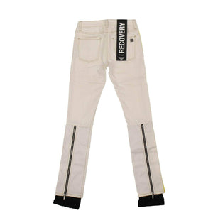 Palm Angels Women's Jeans Denim Yellow Stripped Stretch Jeans - White