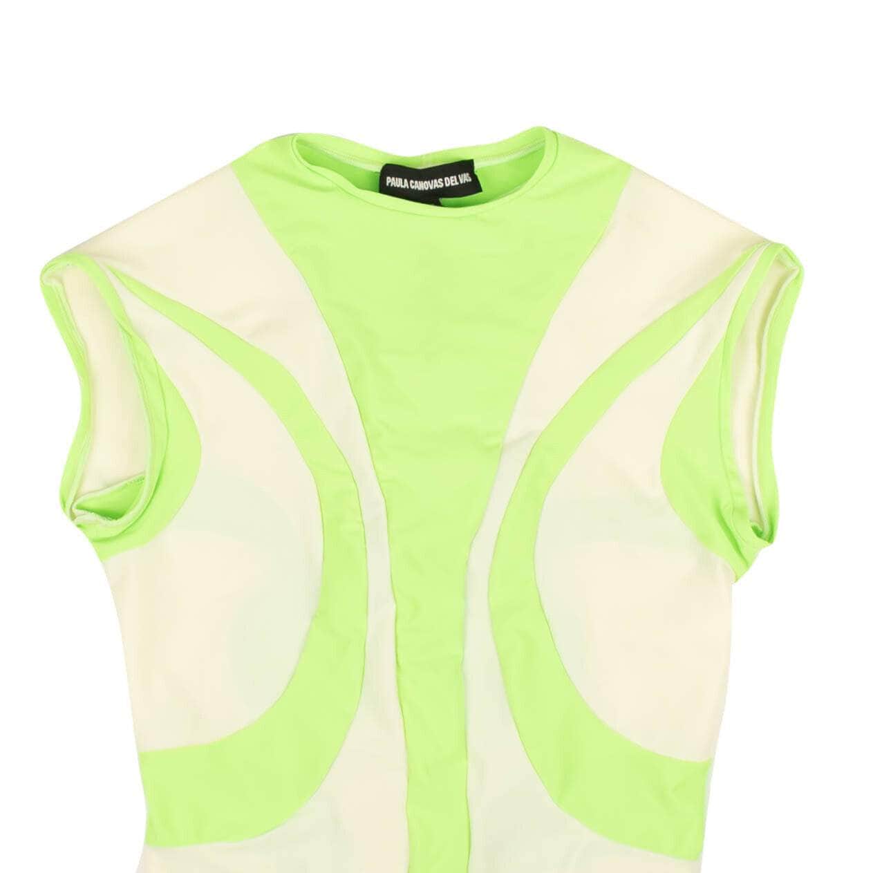 PAULA CANOVAS DEL VAS 250-500, channelenable-all, chicmi, couponcollection, gender-womens, main-clothing, MixedApparel, paula-canovas-del-vas, size-s, womens-blouses S Green Lycra Sleeveless Top 95-PCV-1004/S 95-PCV-1004/S
