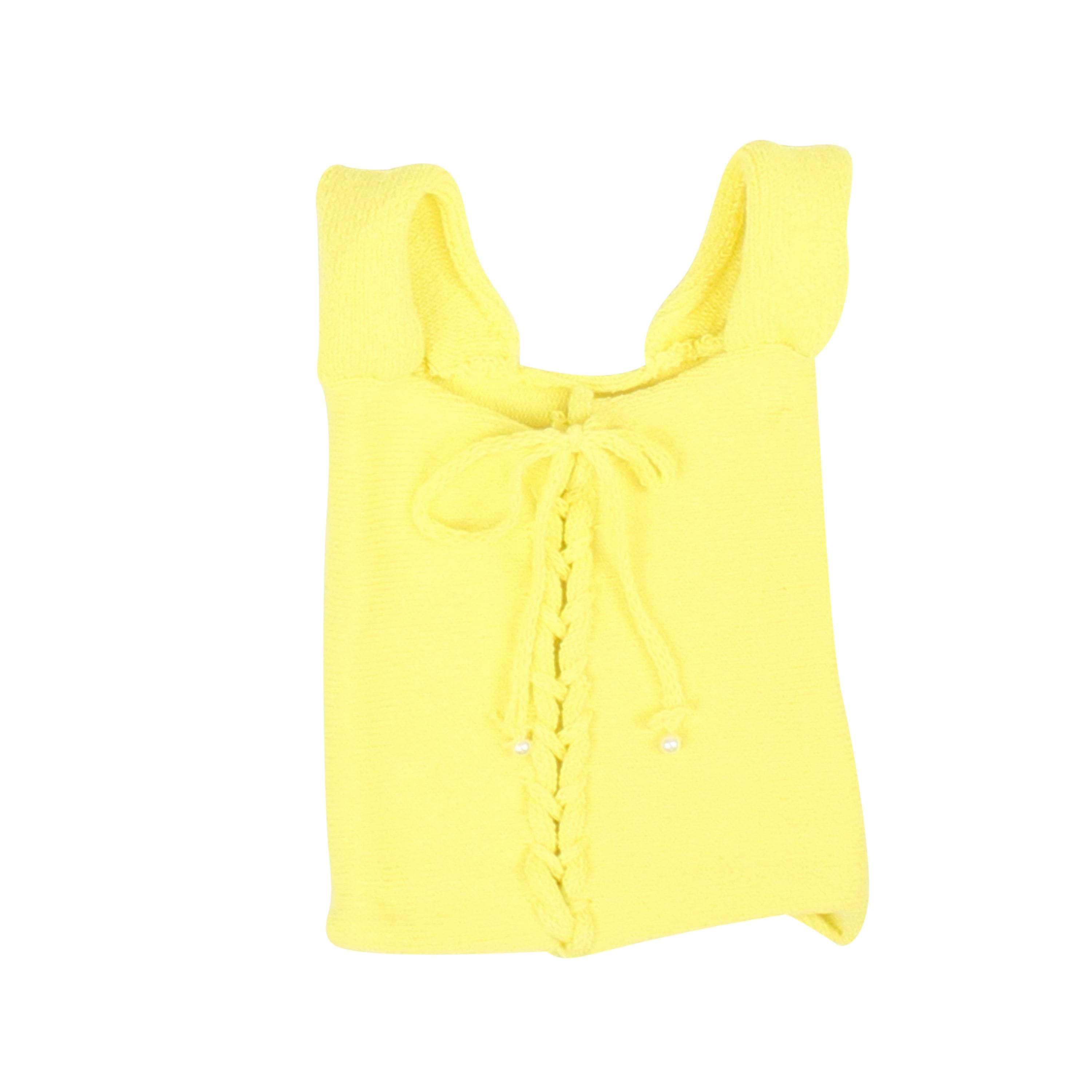 Pearle Knits PKN-WTPS-0002/XSS NWT Pearle Knits Yellow WENCH TOP  Size XSS $220 PKN-WTPS-0002/XSS