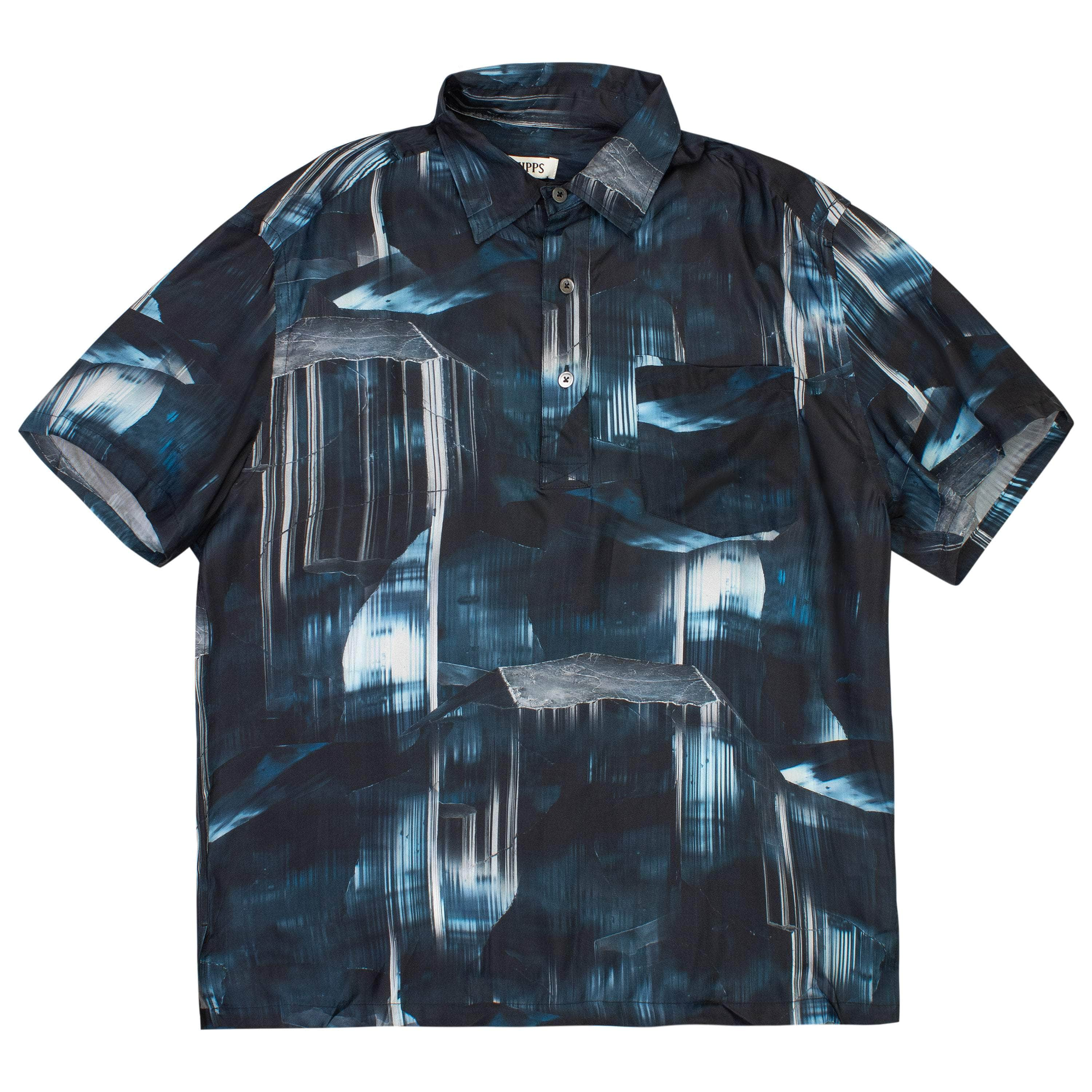 Phipps 95-PPS-1011/L NWT Phipps INDICOLITE BLUE S/S CAMP SHIRT Size L $375 95-PPS-1011/L