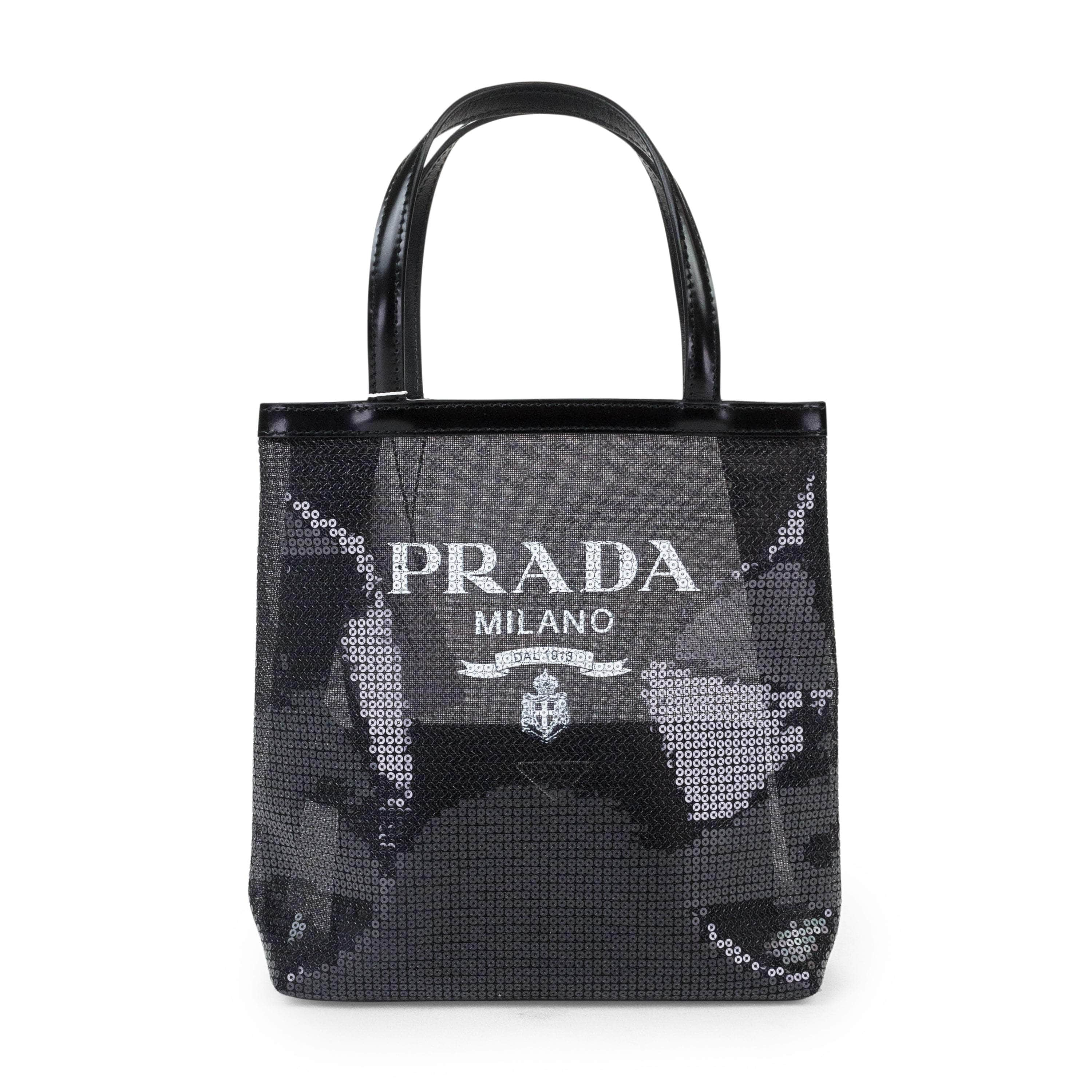 Prada PRD-XBGS-0004/OS NWT PRADA RETE PAILLETTES 1BG418 NERO BLACK MESH TOTE BAG OS $2100 PRD-XBGS-0004/OS