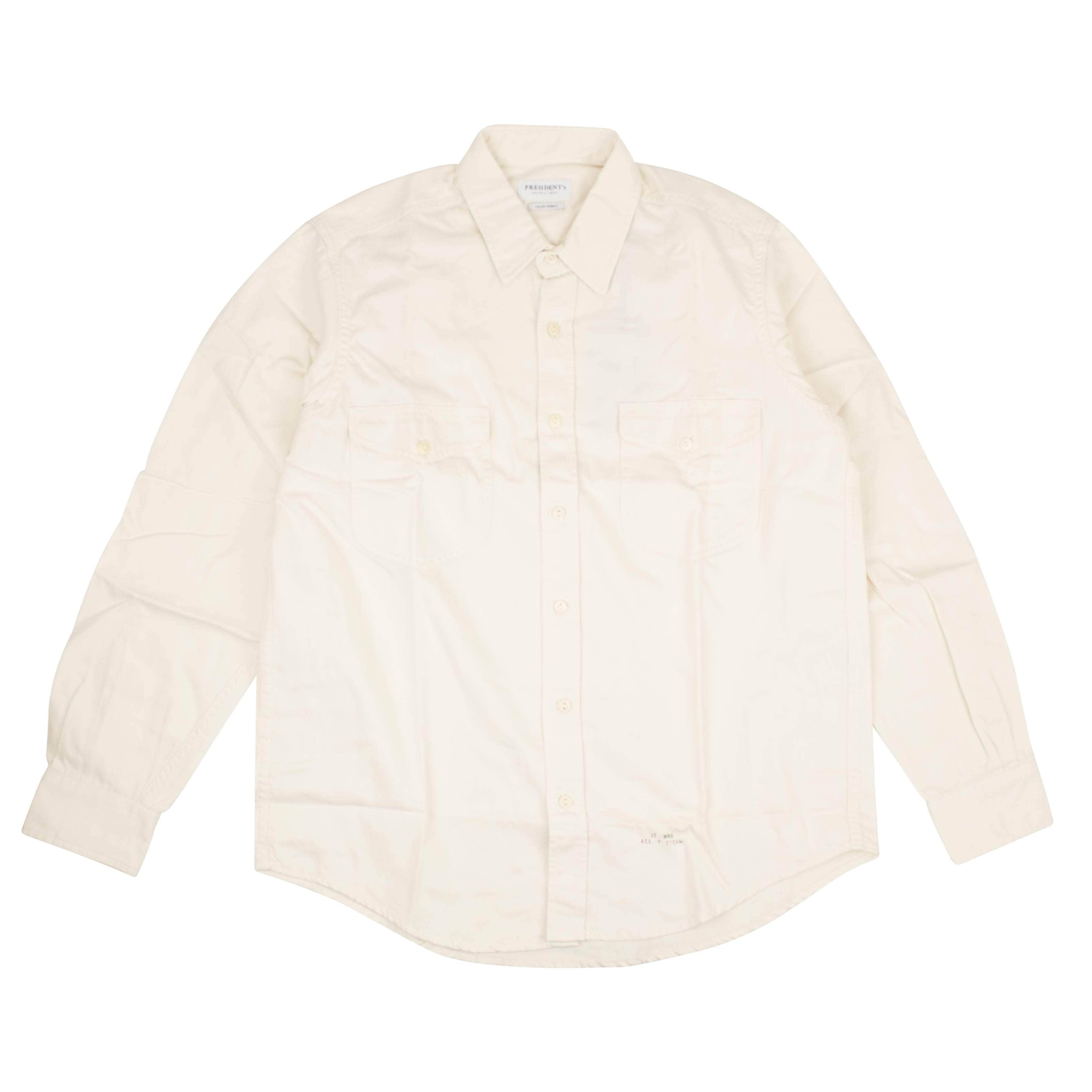 President's 95-PNT-1003/XL NWT PRESIDENT'S White Compact Washed Cotton Working Shirt Size XL $301 95-PNT-1003/XL