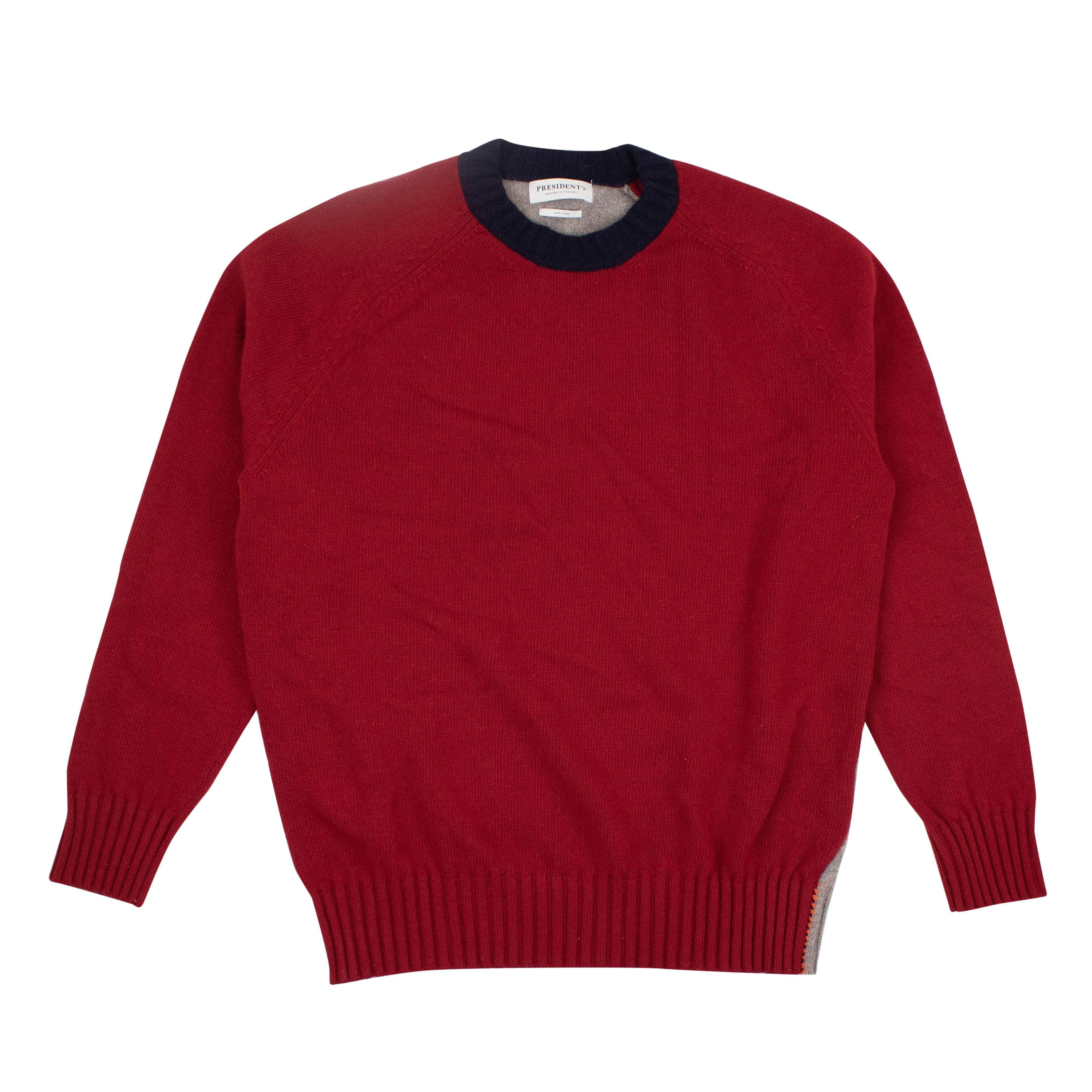 President's 95-PNT-1006/L NWT PRESIDENT'S Red & Grey Pullover Crewneck Sweater Size L $299 95-PNT-1006/L