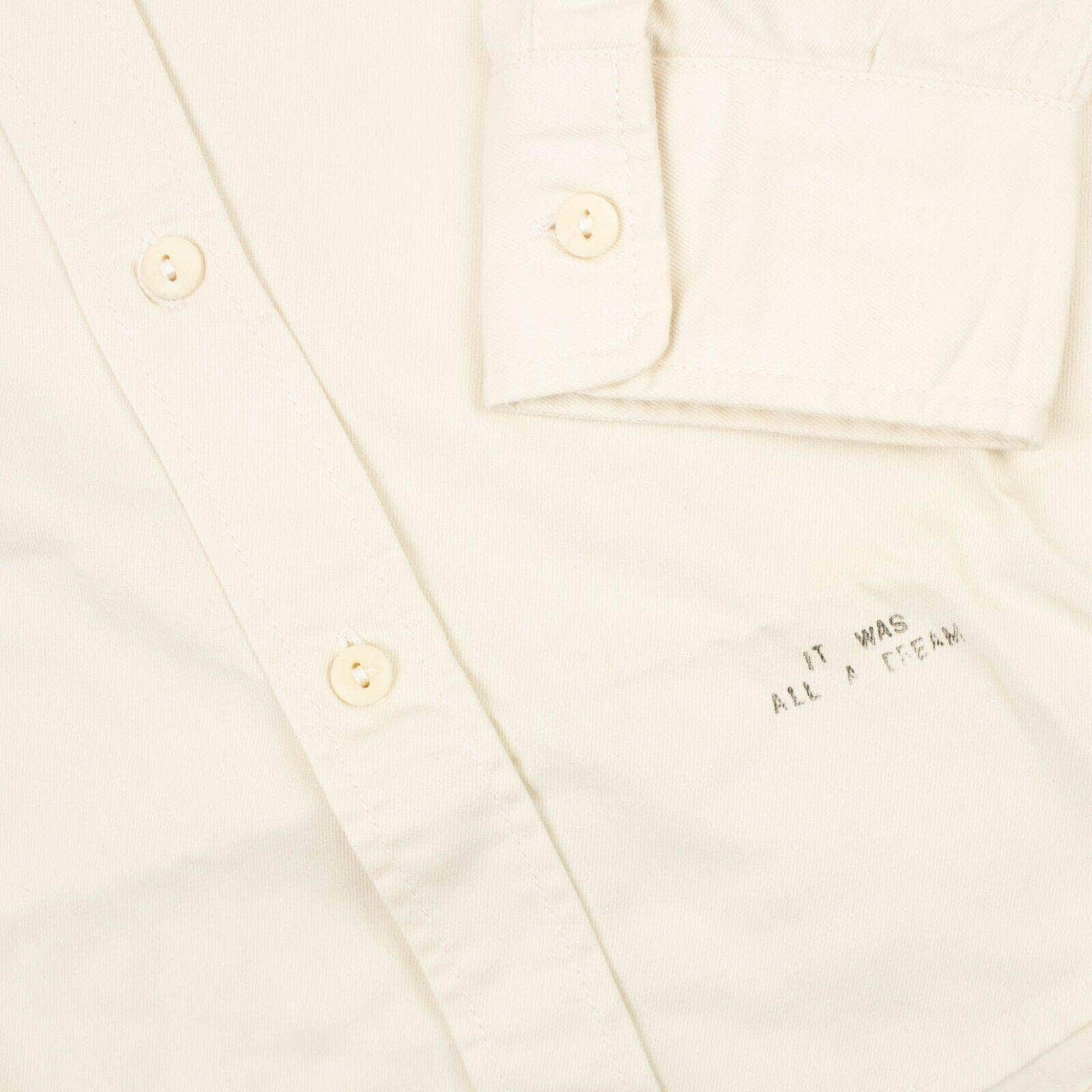 White Compact Washed Cotton Working Shirt - GBNY