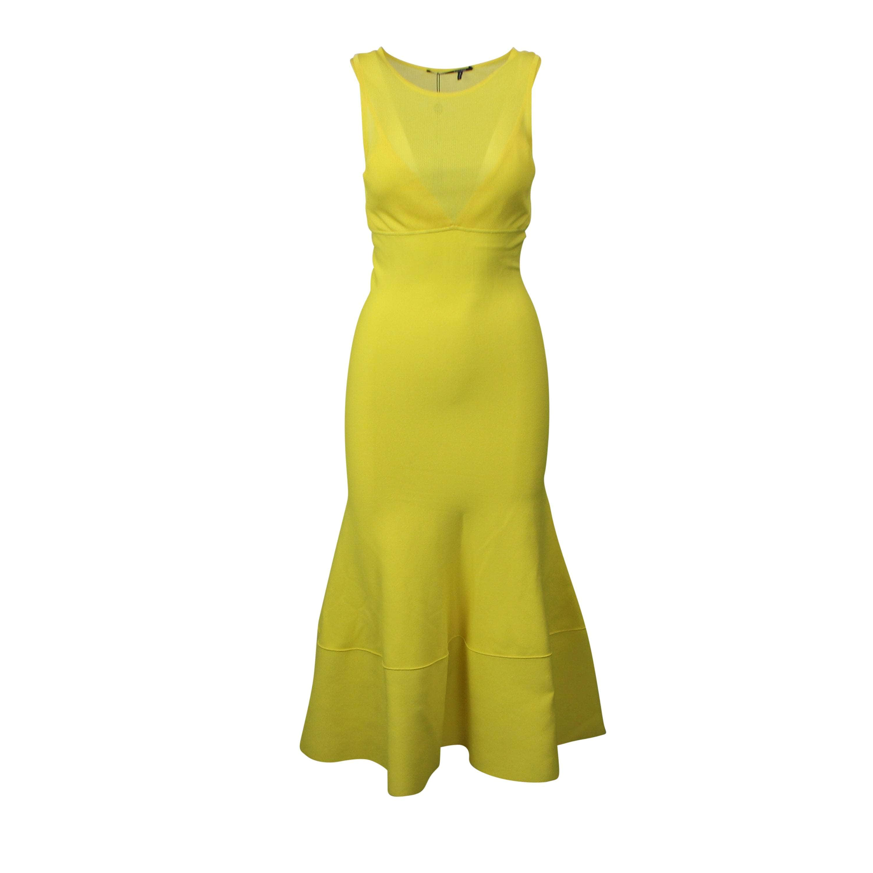 Proenza Schouler 95-PSC-0001/S NWT PROENZA SCHOULER Yellow Long Sleeveless Knit Dress Size S $1190 95-PSC-0001/S