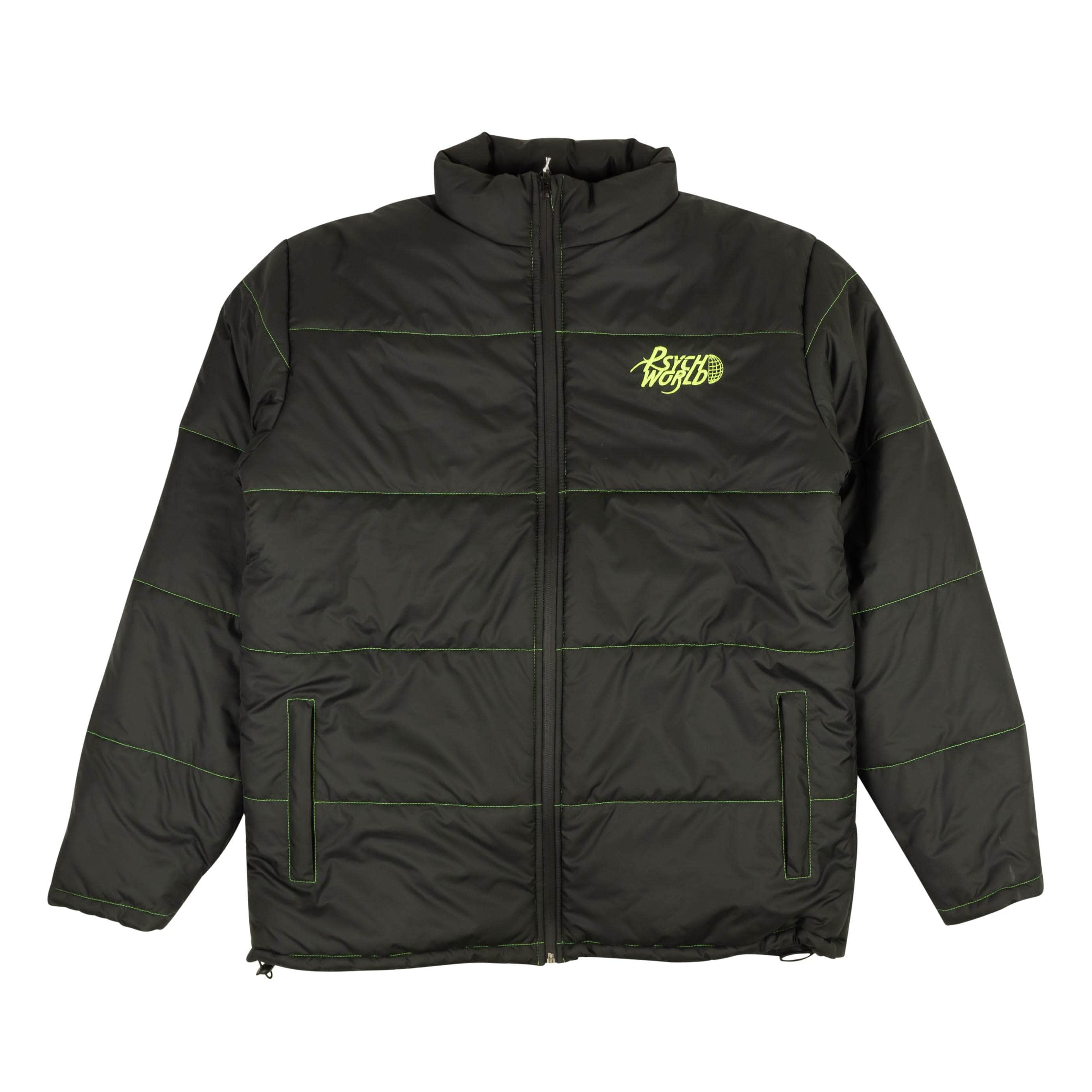 Psychworld 95-PSY-0003/L NEW PSYCHWORLD Black Logo Puffer Jacket Size L $280 95-PSY-0003/L