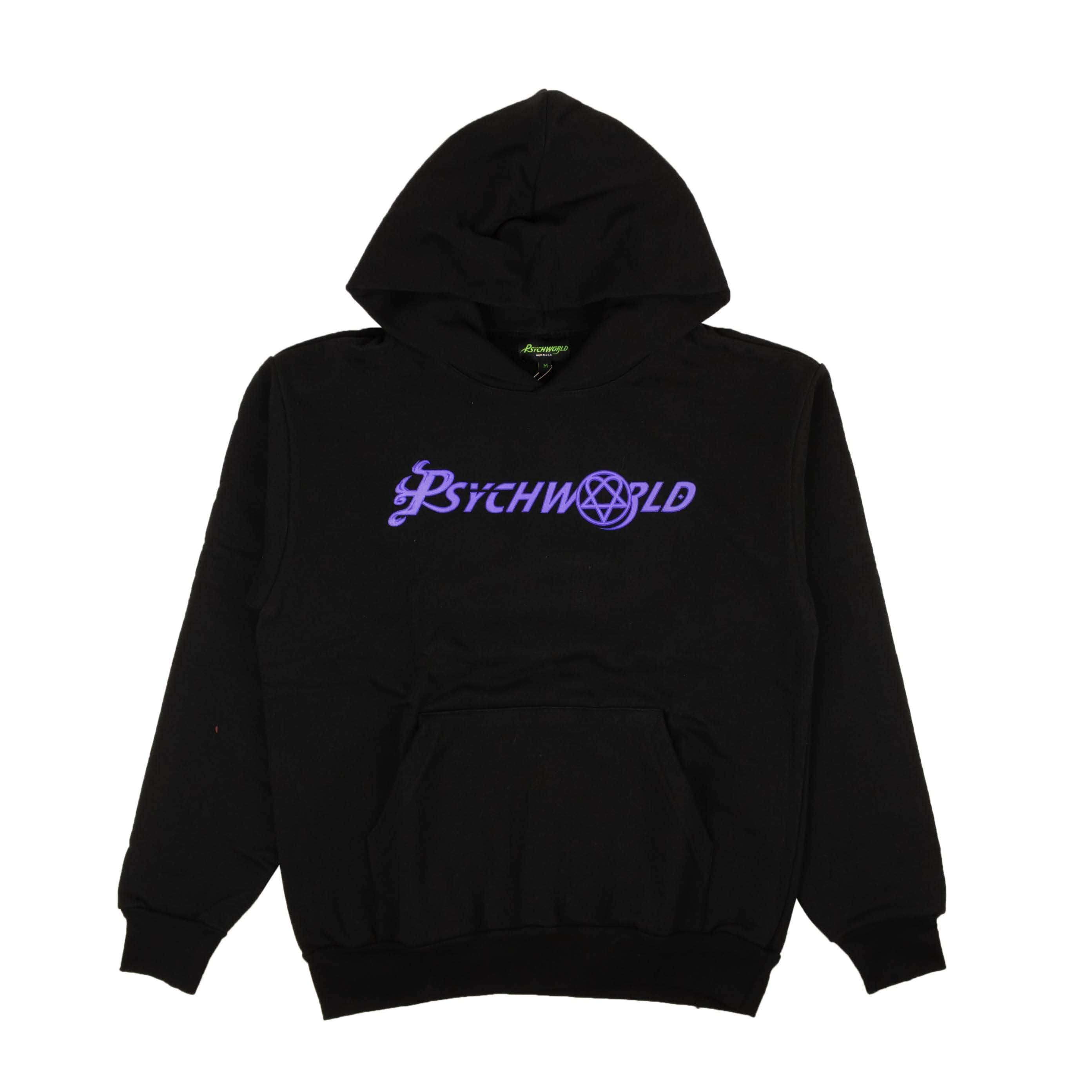 Psychworld 95-PSY-1085/S NEW PSYCHWORLD Black & Purple Star Logo Hoodie Sweatshirt Size S $168 95-PSY-1085/S