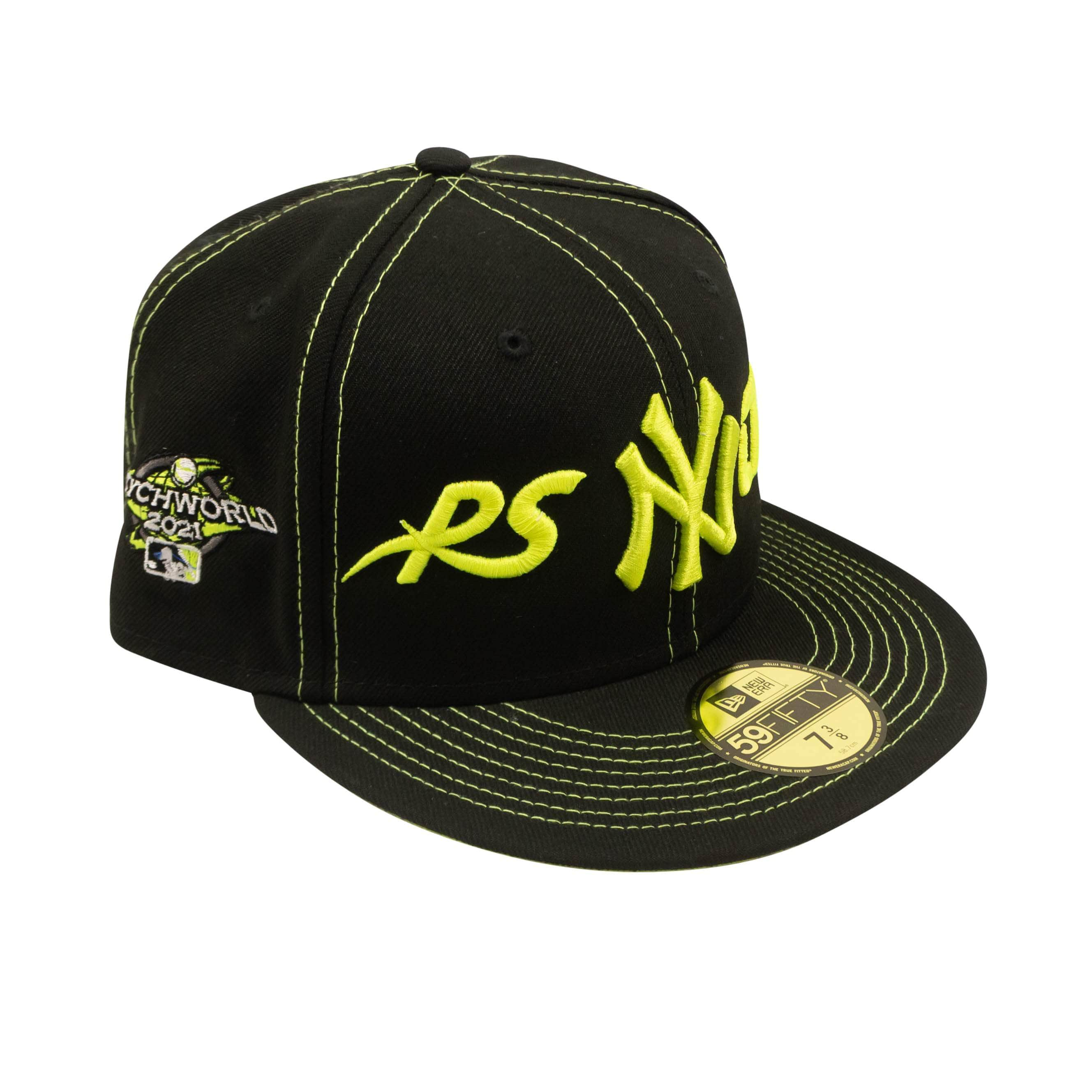 Psychworld 95-PSY-3011/7.1-2 NEW PSYCHWORLD Black New York Yankees Yellow Baseball Cap Size 7_1-2 $220 95-PSY-3011/7.1-2