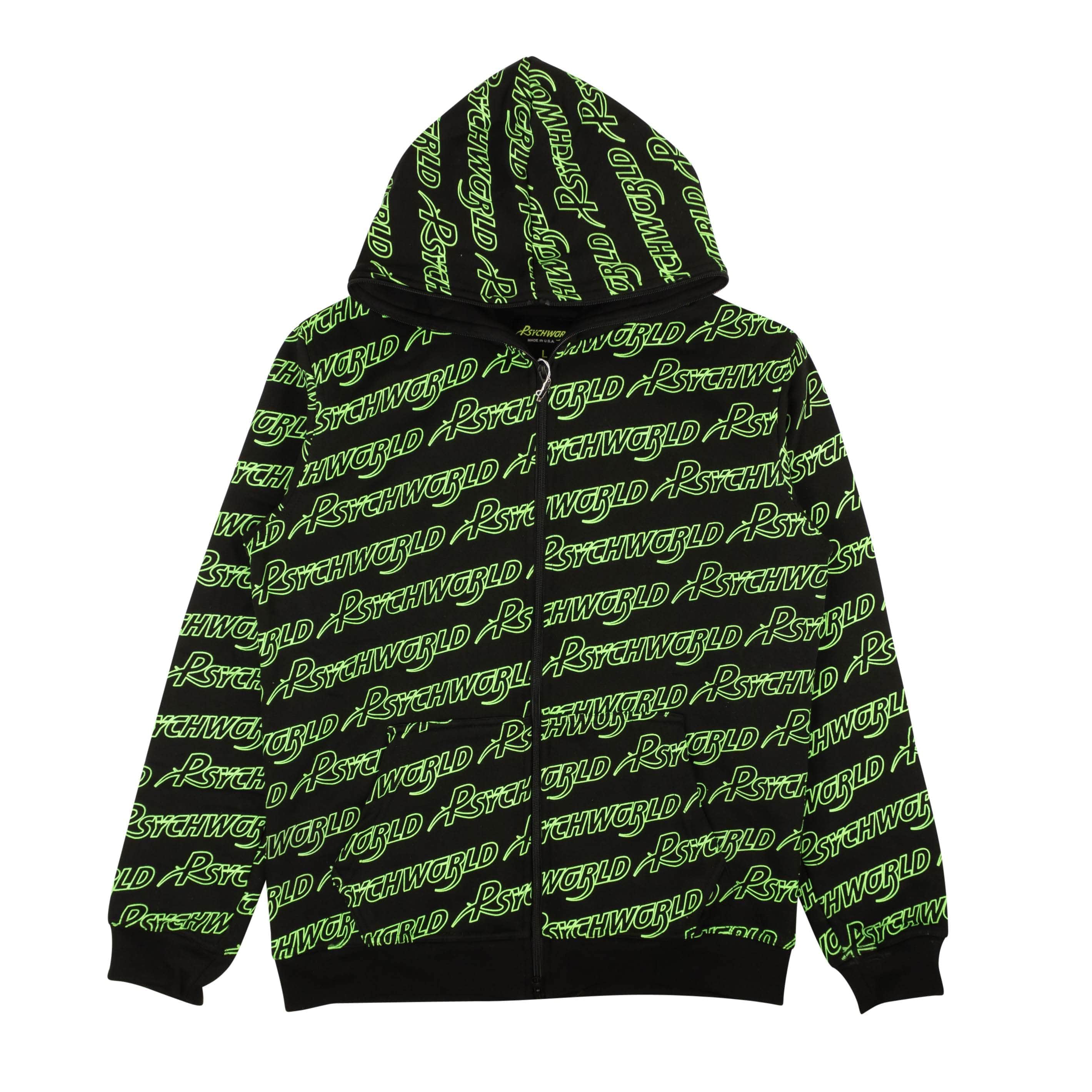 Psychworld channelenable-all, chicmi, couponcollection, gender-mens, main-clothing, mens-shoes, MixedApparel, psychworld, SPO, under-250 M / Allover_Logo_Zip_Up_Hoodie_Green 95-PSY-1052/S Allover_Logo_Zip_Up_Hoodie_Green Green PSYCHWORLD Allover Logo Zip-UP Hoodie 95-PSY-1052/M 95-PSY-1052/M