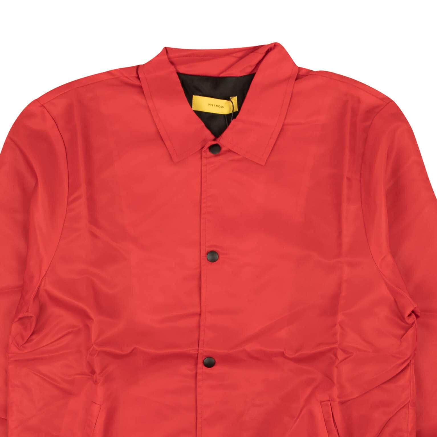 PYER MOSS 250-500, channelenable-all, chicmi, couponcollection, gender-mens, main-clothing, mens-shoes, mens-work-jackets, pyer-moss, size-l, size-m, size-s, size-xl, size-xxl Red Satin Snap Jacket