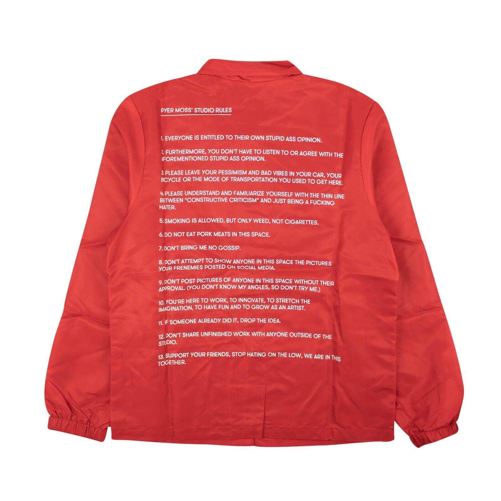 PYER MOSS 250-500, channelenable-all, chicmi, couponcollection, gender-mens, main-clothing, mens-shoes, mens-work-jackets, pyer-moss, size-l, size-m, size-s, size-xl, size-xxl Red Satin Snap Jacket