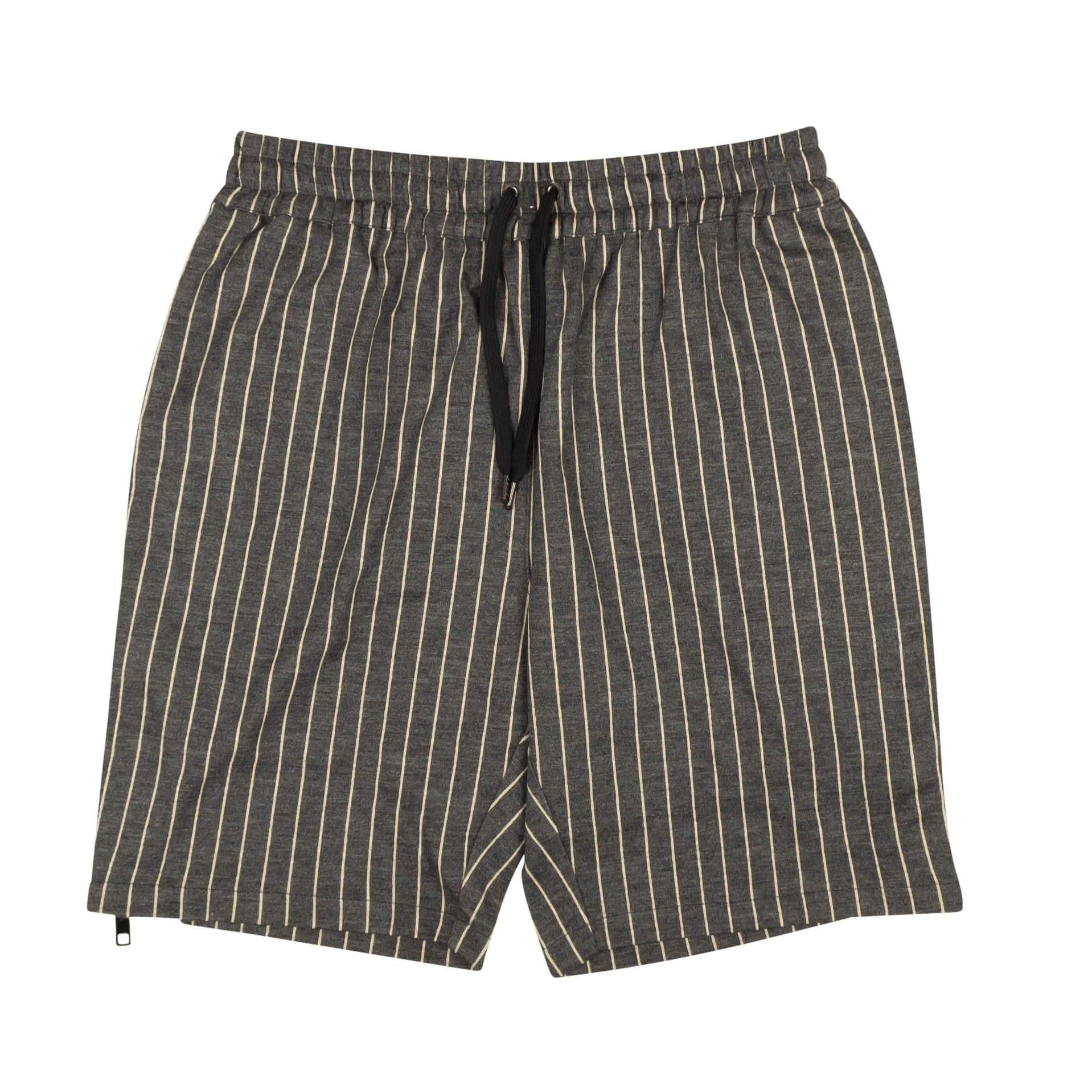 PYER MOSS 87AB-PM-1010/L NWT PYER MOSS Grey White Pinstripe Wool Blend Shorts Size L $865 87AB-PM-1010/L