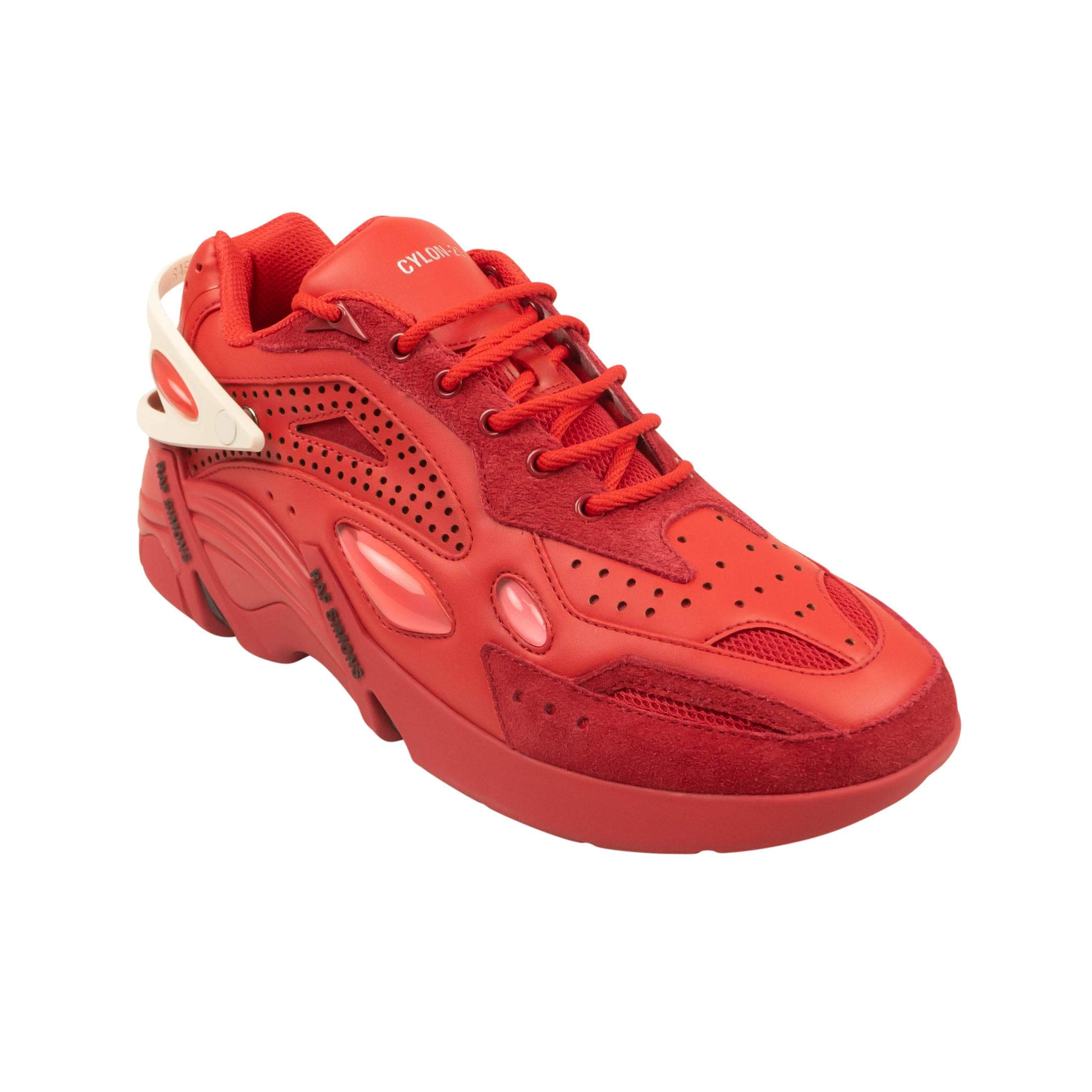 Raf Simons 250-500, channelenable-all, chicmi, couponcollection, gender-mens, main-shoes, mens-shoes, size-41, size-42, size-43, size-44, size-45, size-46 Red Leather Cyclon 21 Sneakers