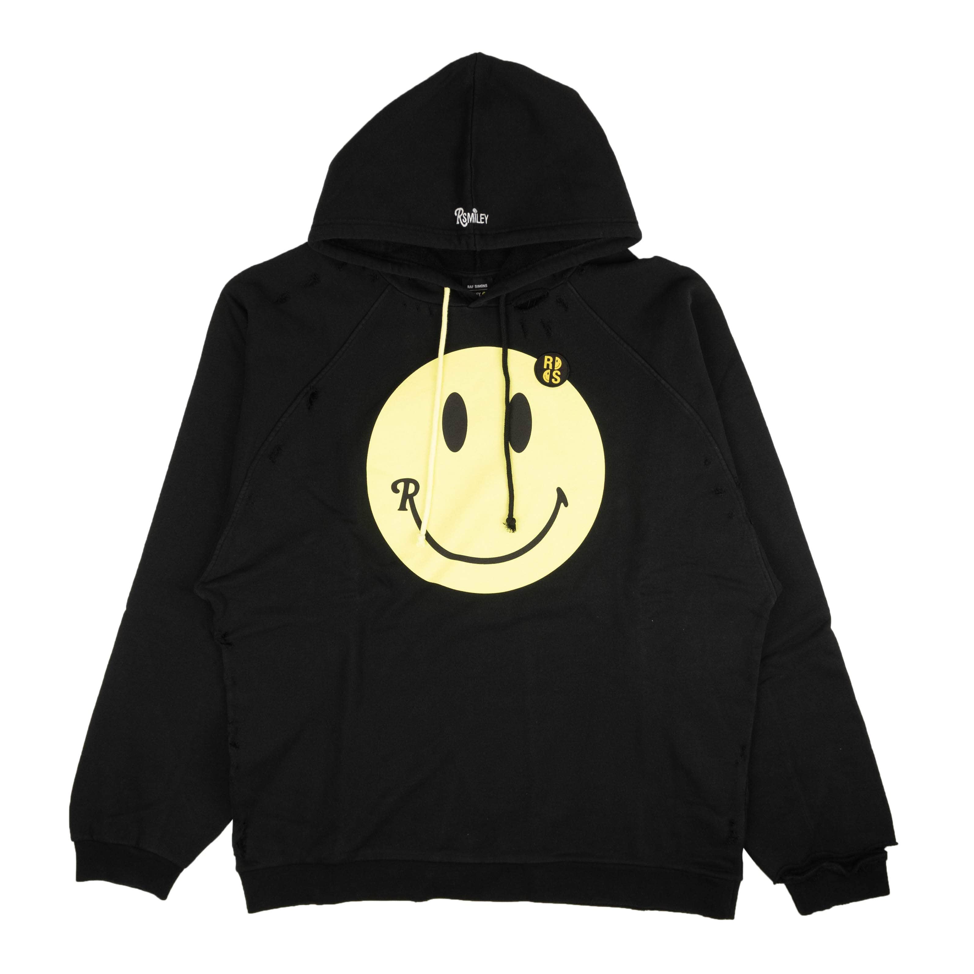 Raf Simons 750-1000, channelenable-all, chicmi, couponcollection, gender-mens, main-clothing, mens-shoes, size-l, size-m, size-s, size-xl X Smiley 50 Anniversary Black Oversize Graphic Hoodie
