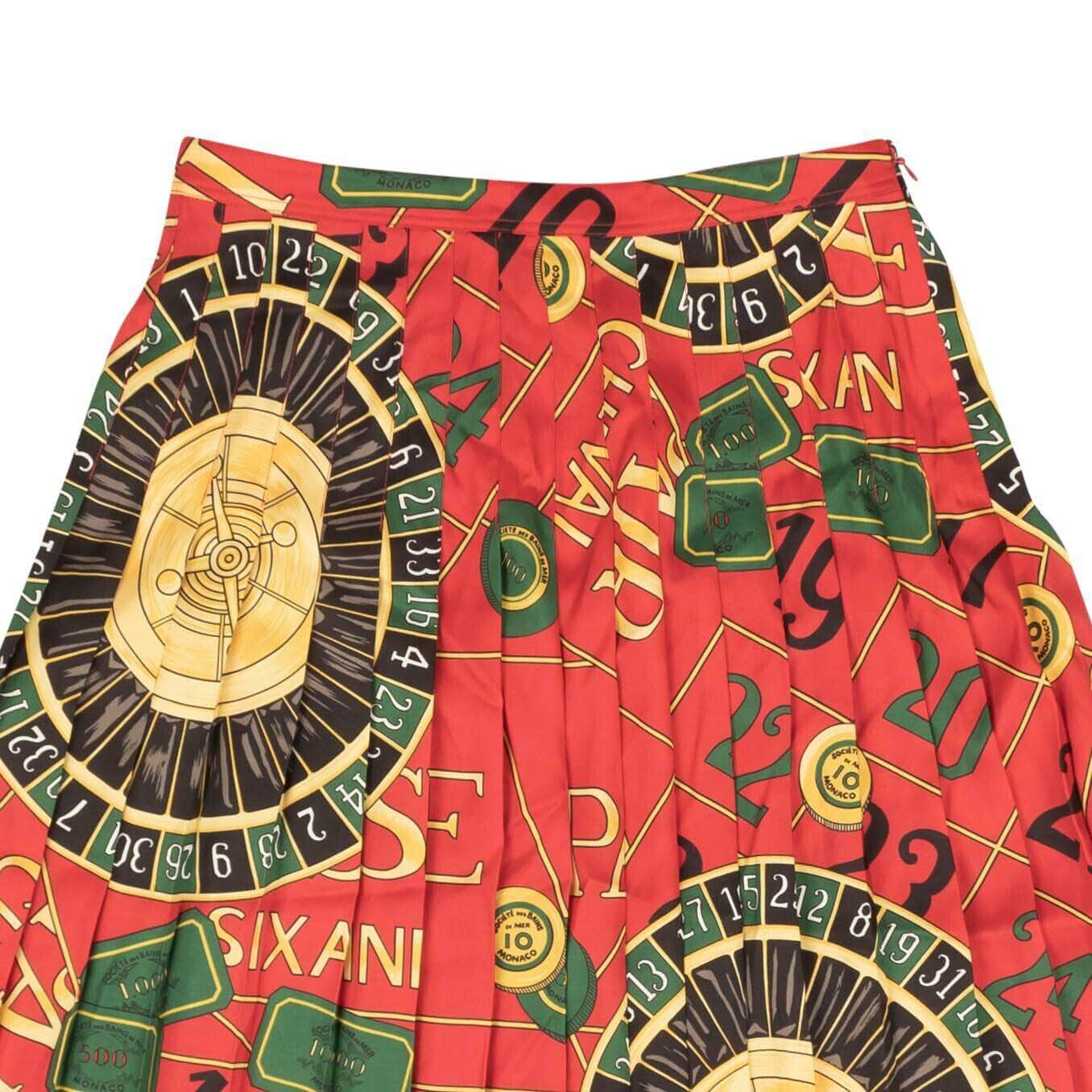 Ralph Lauren Red Pleated Reissue Print Long Skirt