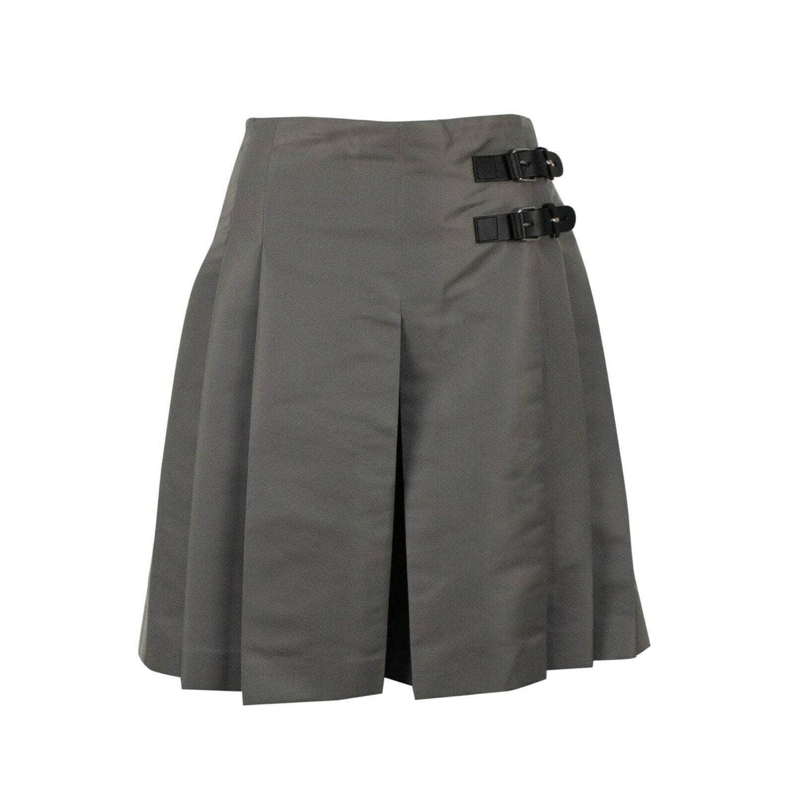 RED VALENTINO 250-500, size-38, size-40 Grey Satin Thick Pleated Flare Shorts